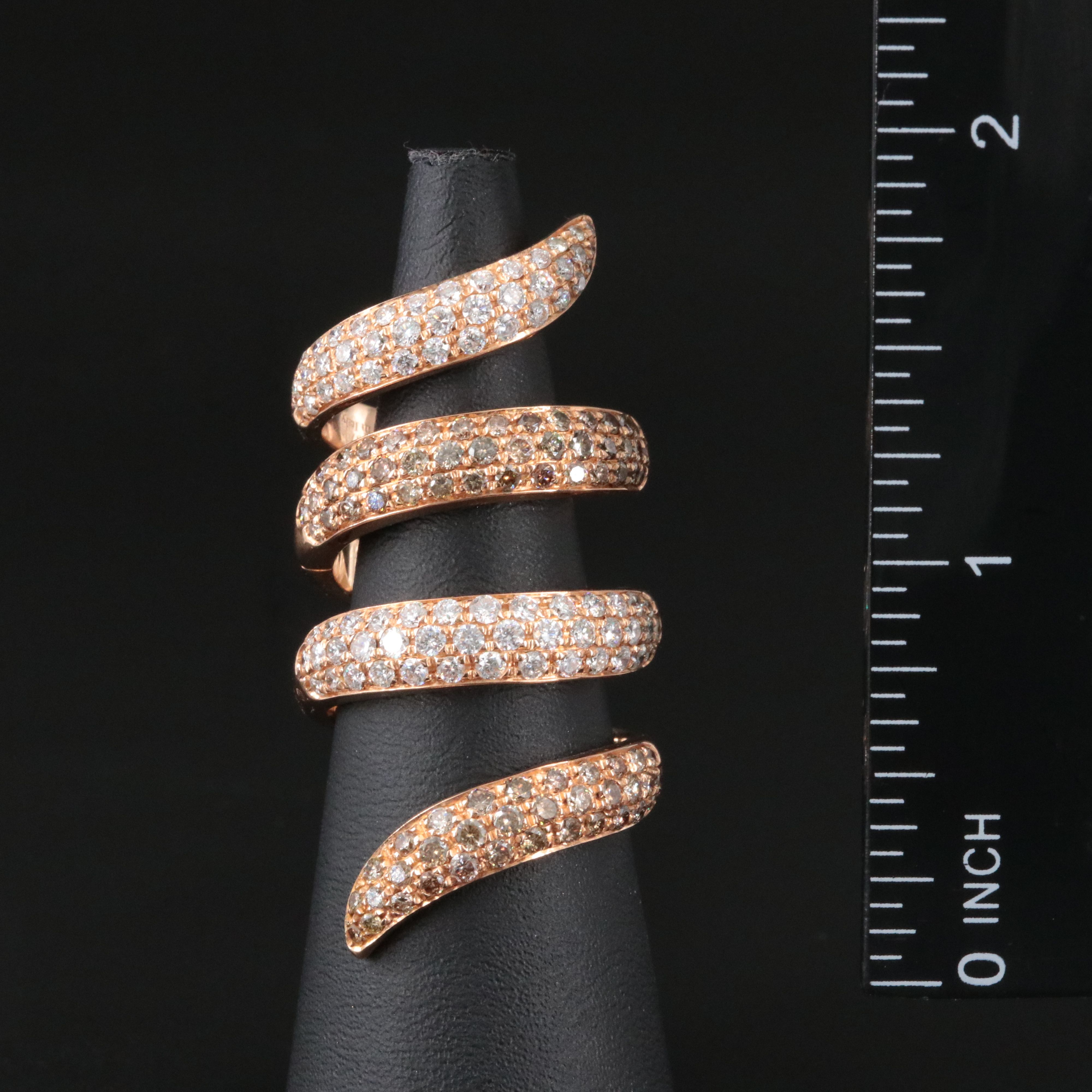 Staurino Fratelli Magic Snake 18K Rose Gold 2.52 CTW Diamond Flex Ring