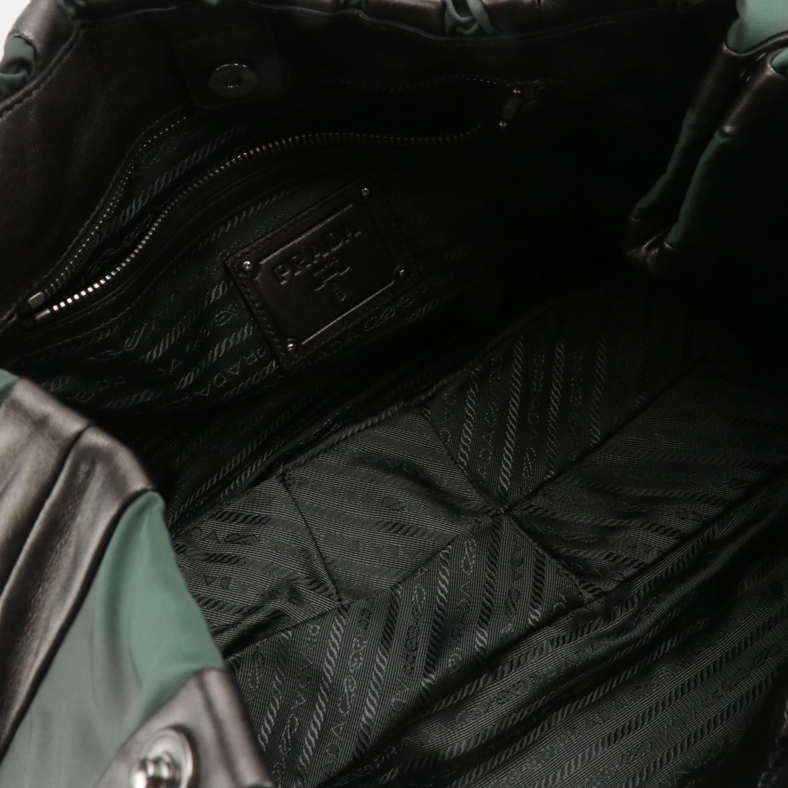 Prada Handbag in Tessuto Nylon and Mordore Stripes Metallic Nappa Leather