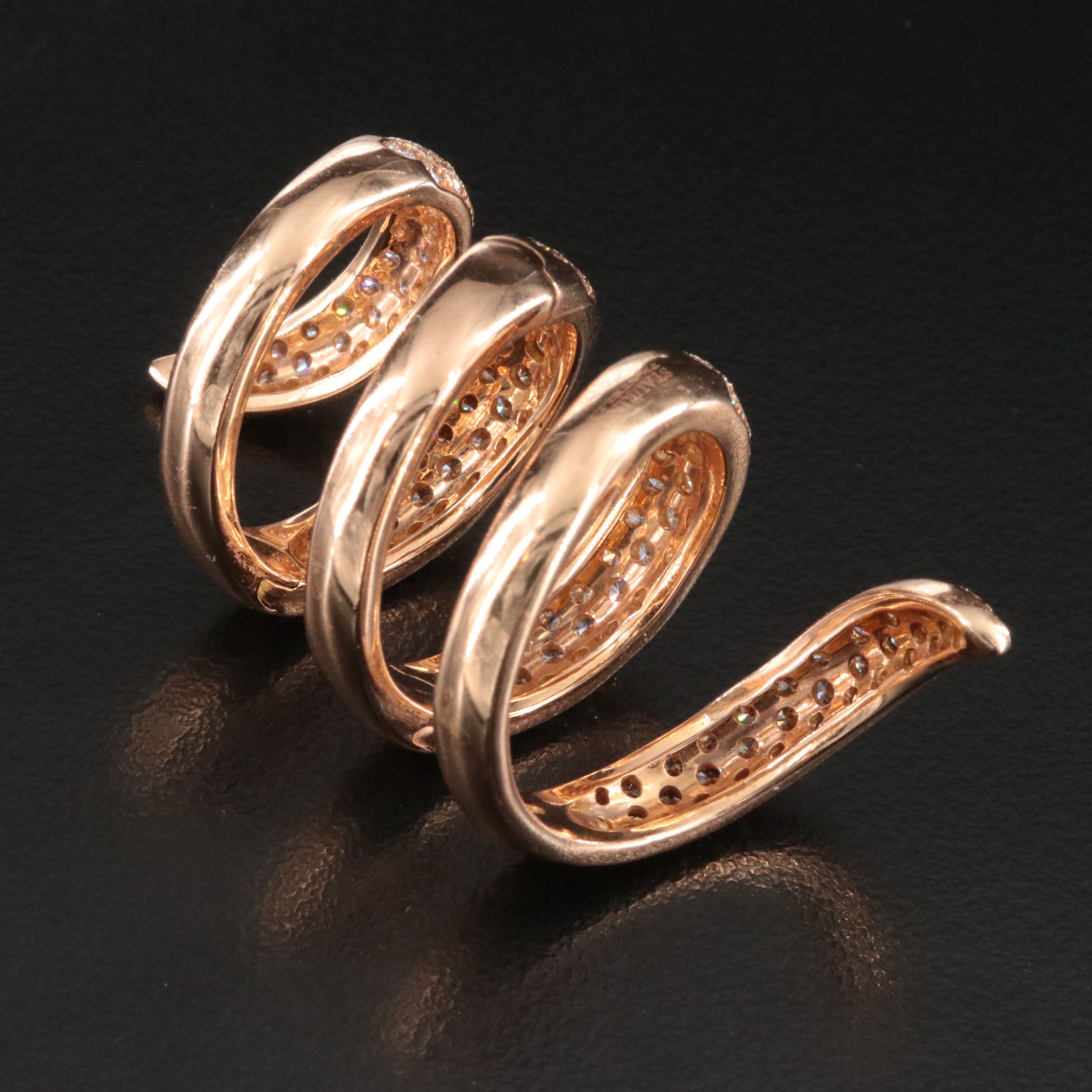 Staurino Fratelli Magic Snake 18K Rose Gold 2.52 CTW Diamond Flex Ring