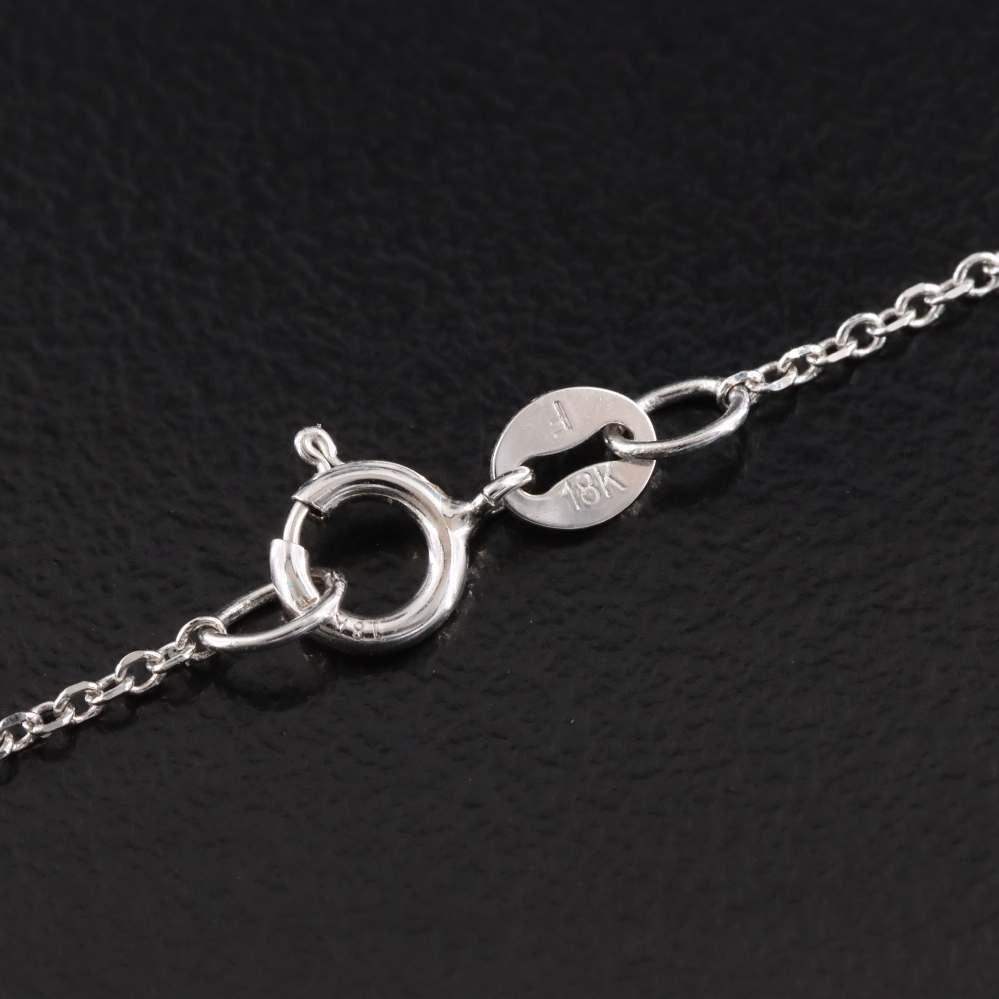 10K Sapphire and Diamond Pendant on 18K Chain Necklace