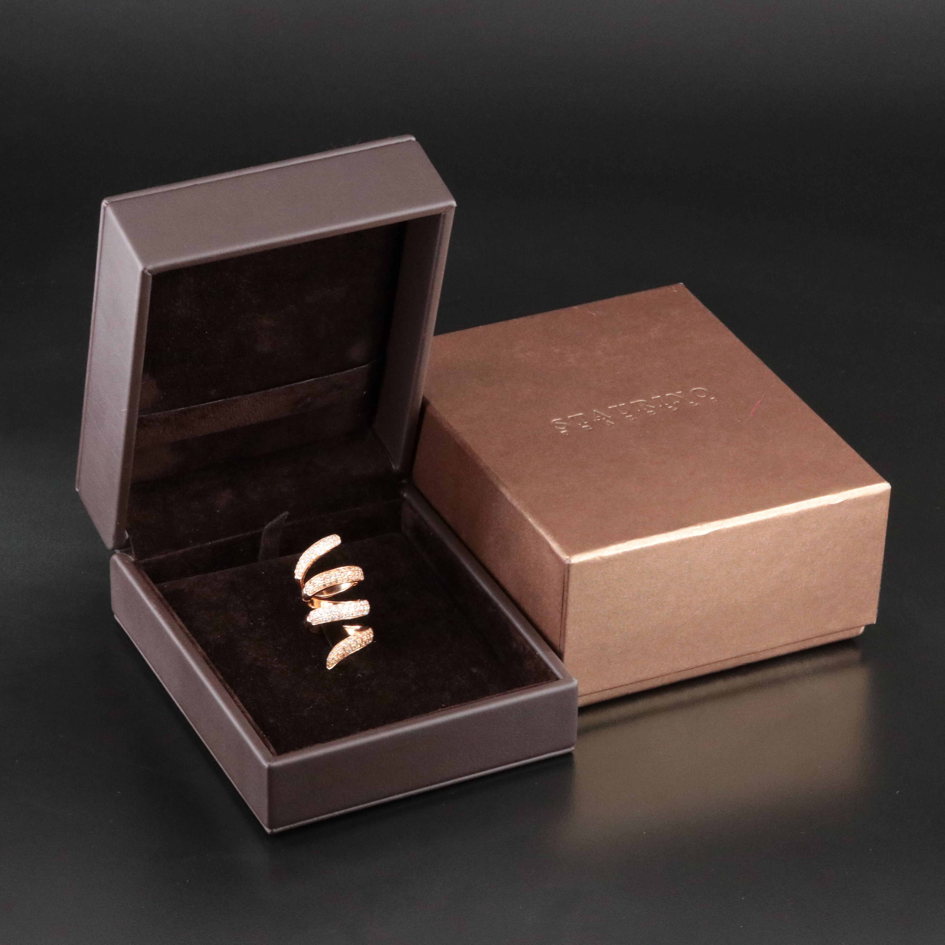 Staurino Fratelli Magic Snake 18K Rose Gold 2.52 CTW Diamond Flex Ring