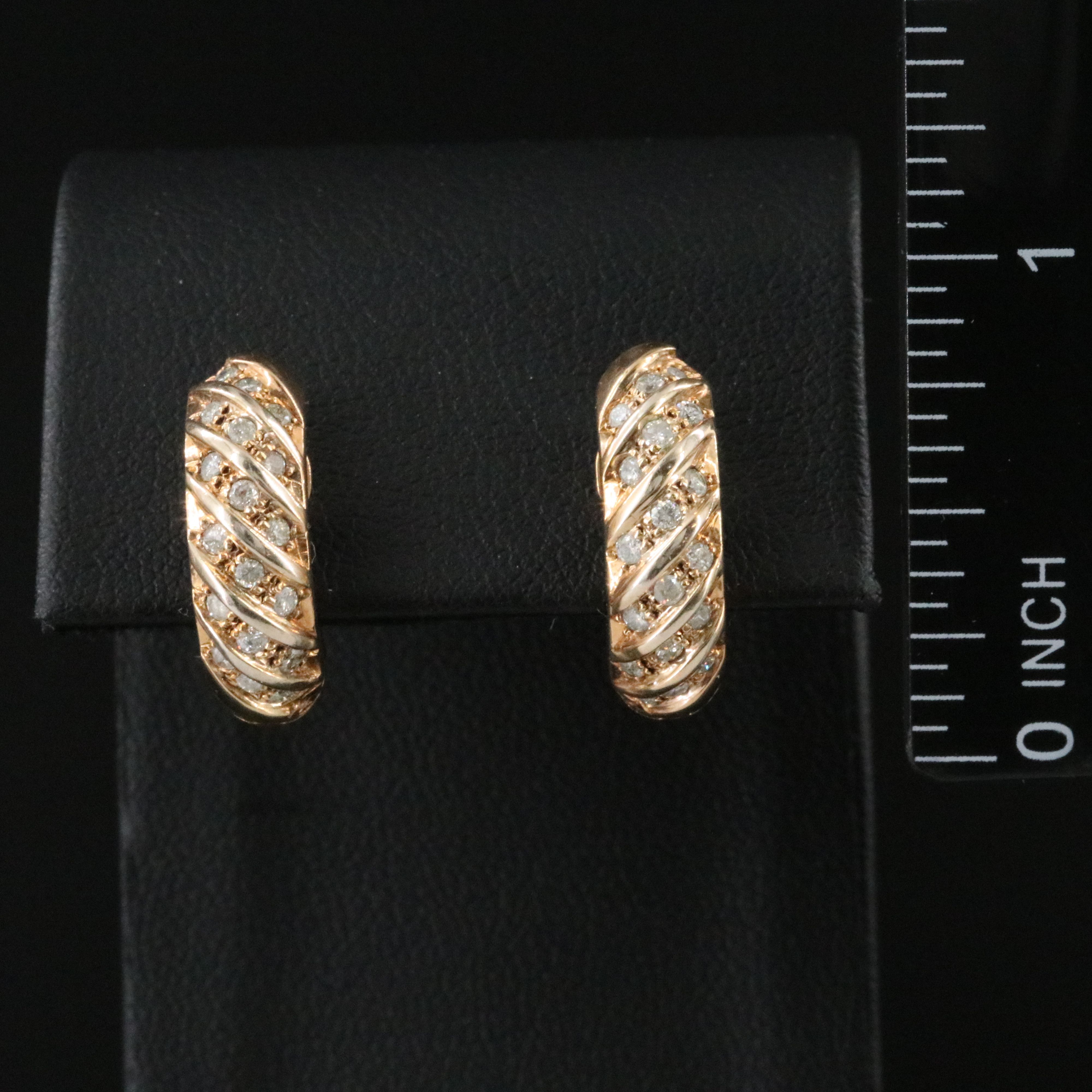 14K 0.50 CTW Diamond J Hoop Earrings