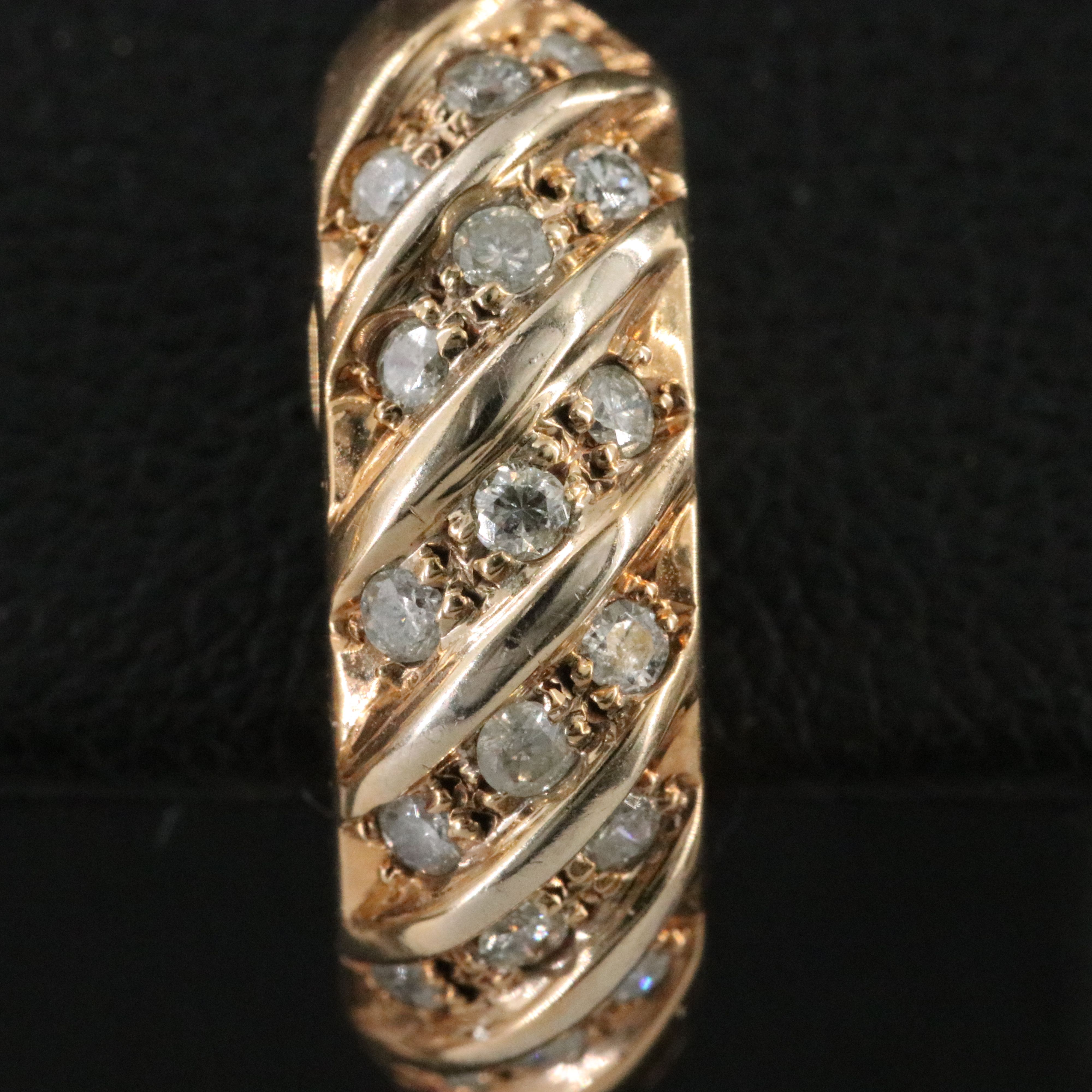 14K 0.50 CTW Diamond J Hoop Earrings