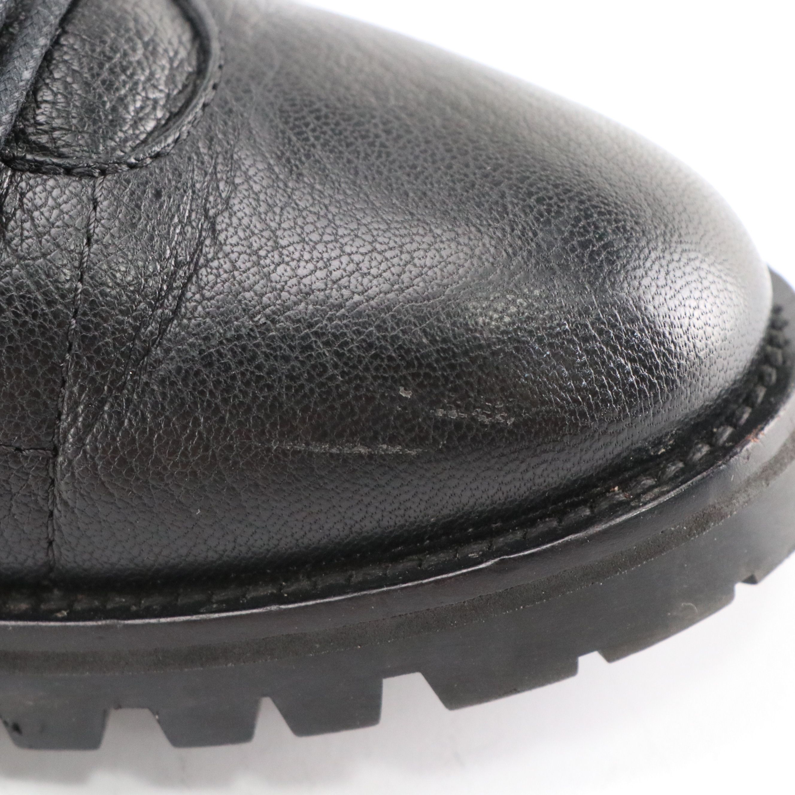 Jimmy Choo Cruz Crystal Strap Combat Boots in Leather with Box