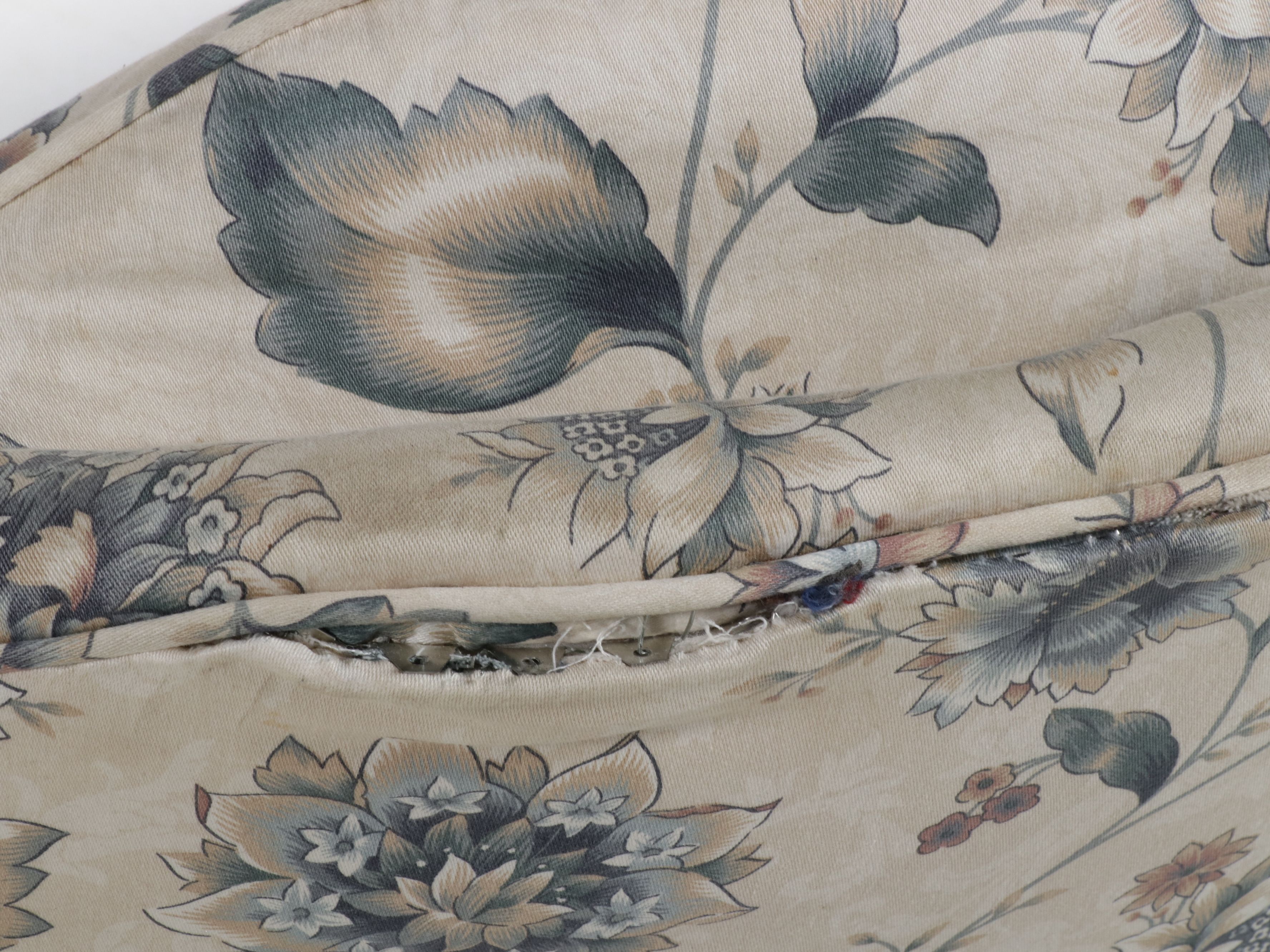 Pair of Floral Upholstered Swivel Rocking Armchairs, Late 20th Century