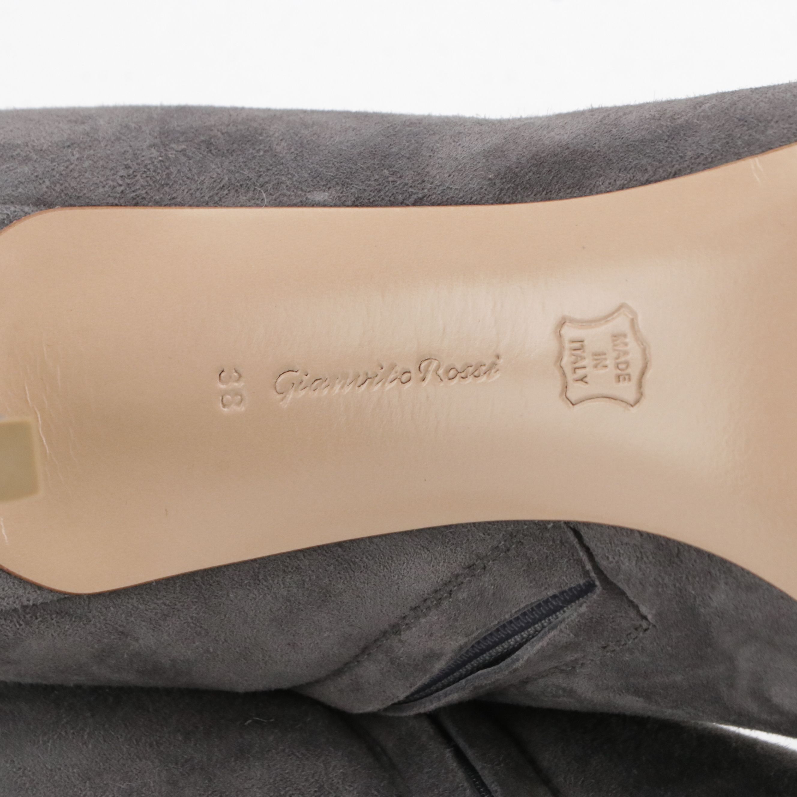 Gianvito Rossi Grey Suede Open-Toed Ankle Boots