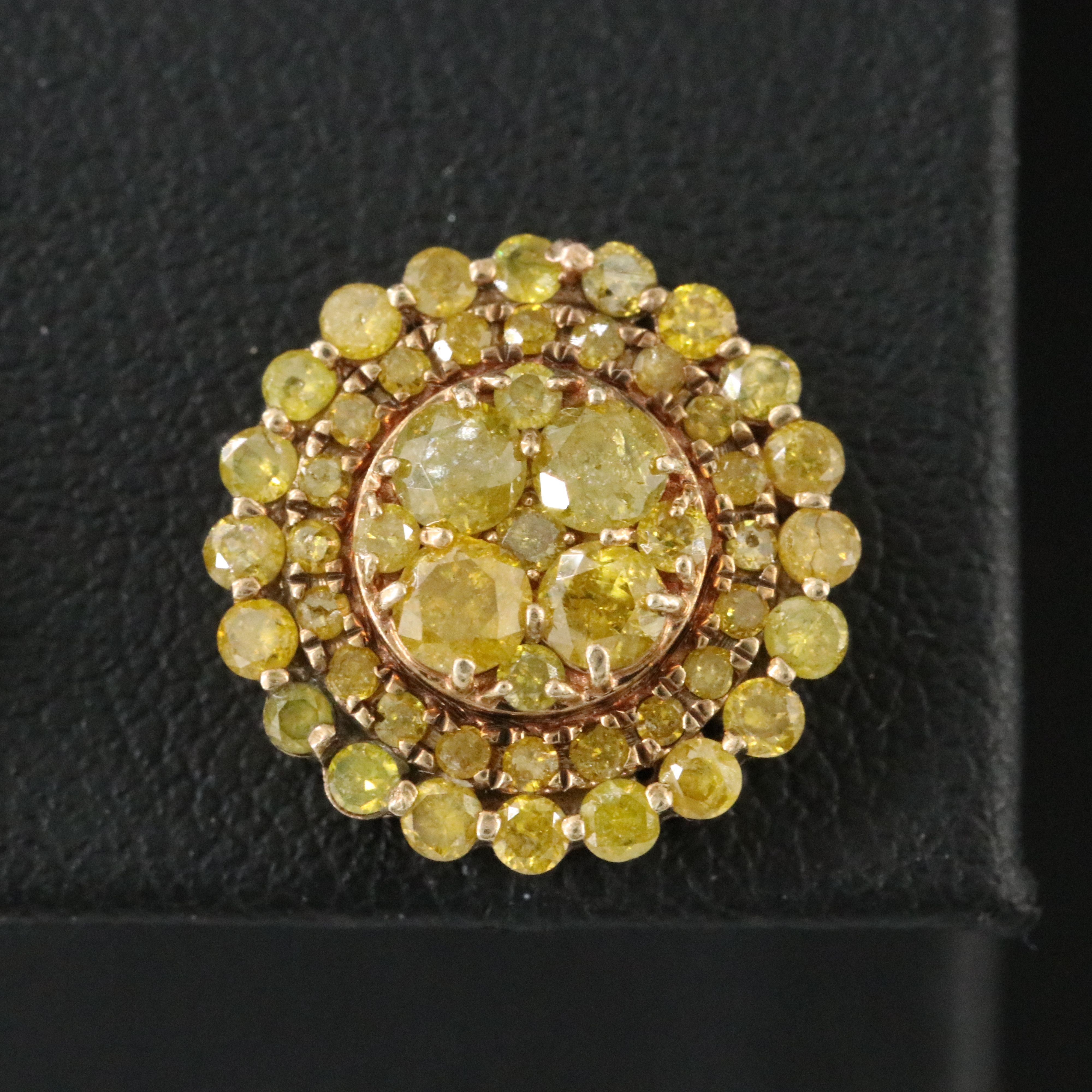 10K 1.83 CTW Fancy Yellow Diamond Earrings