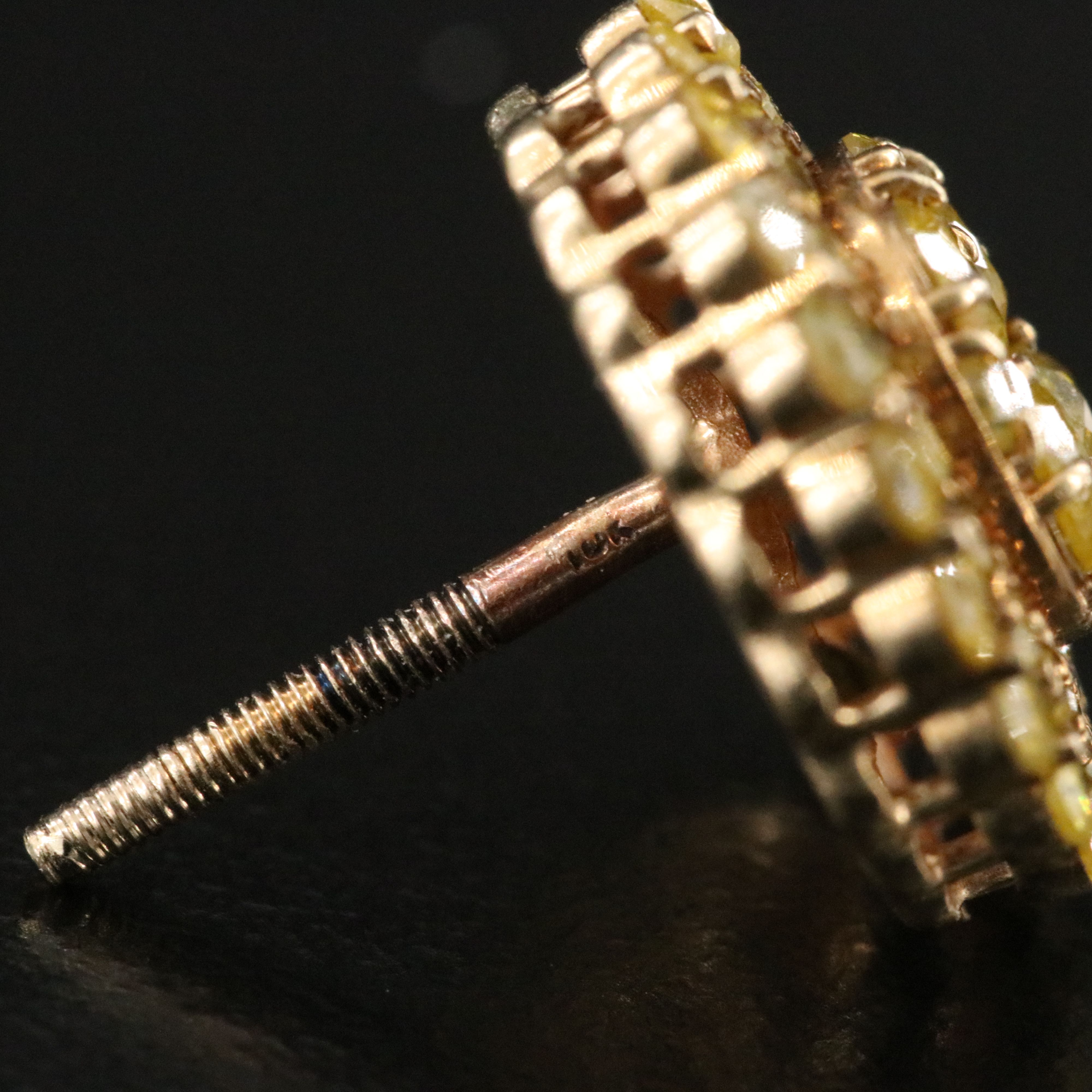 10K 1.83 CTW Fancy Yellow Diamond Earrings