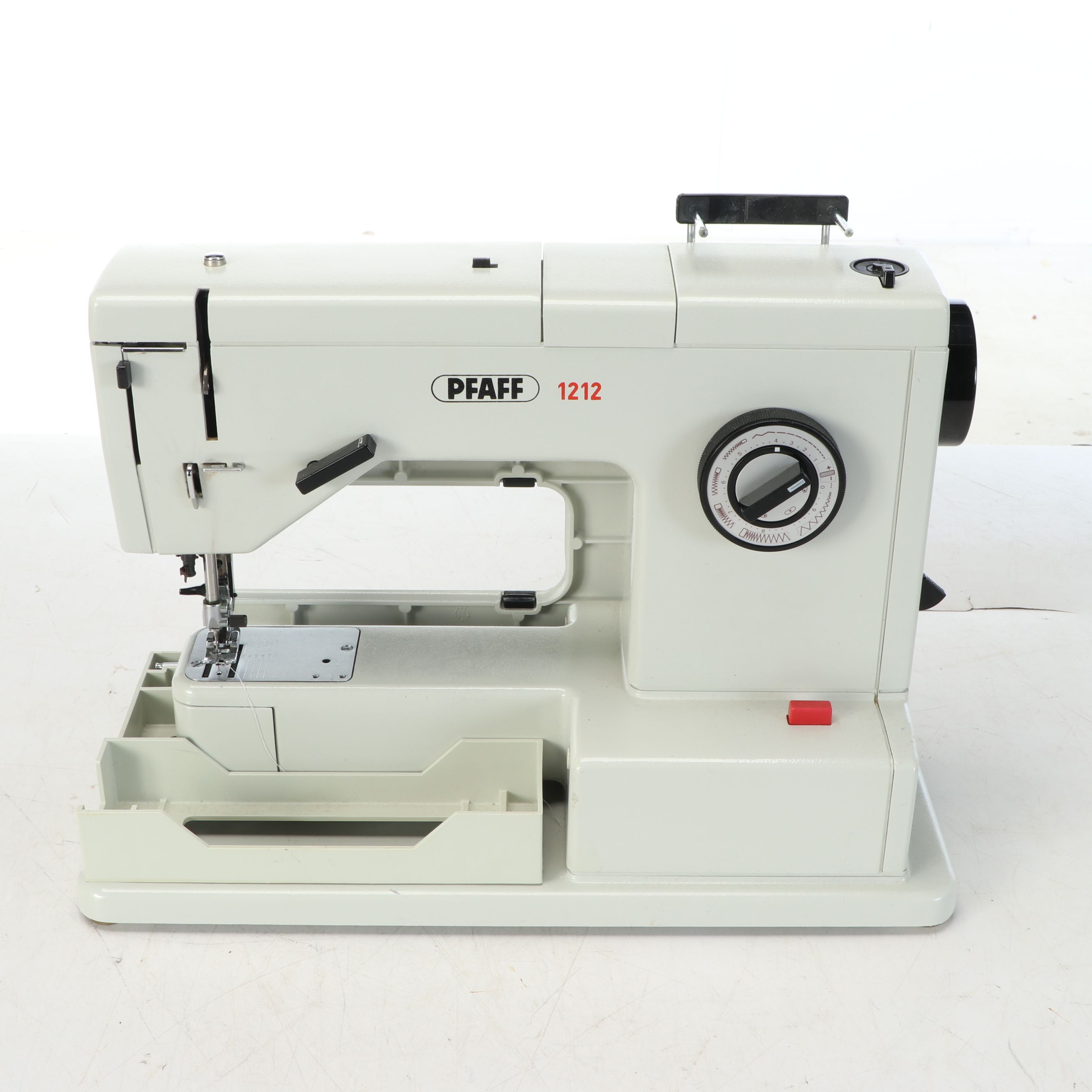 Vintage Pfaff Model 1212 Sewing Machine with Carrying Case and Accessories
