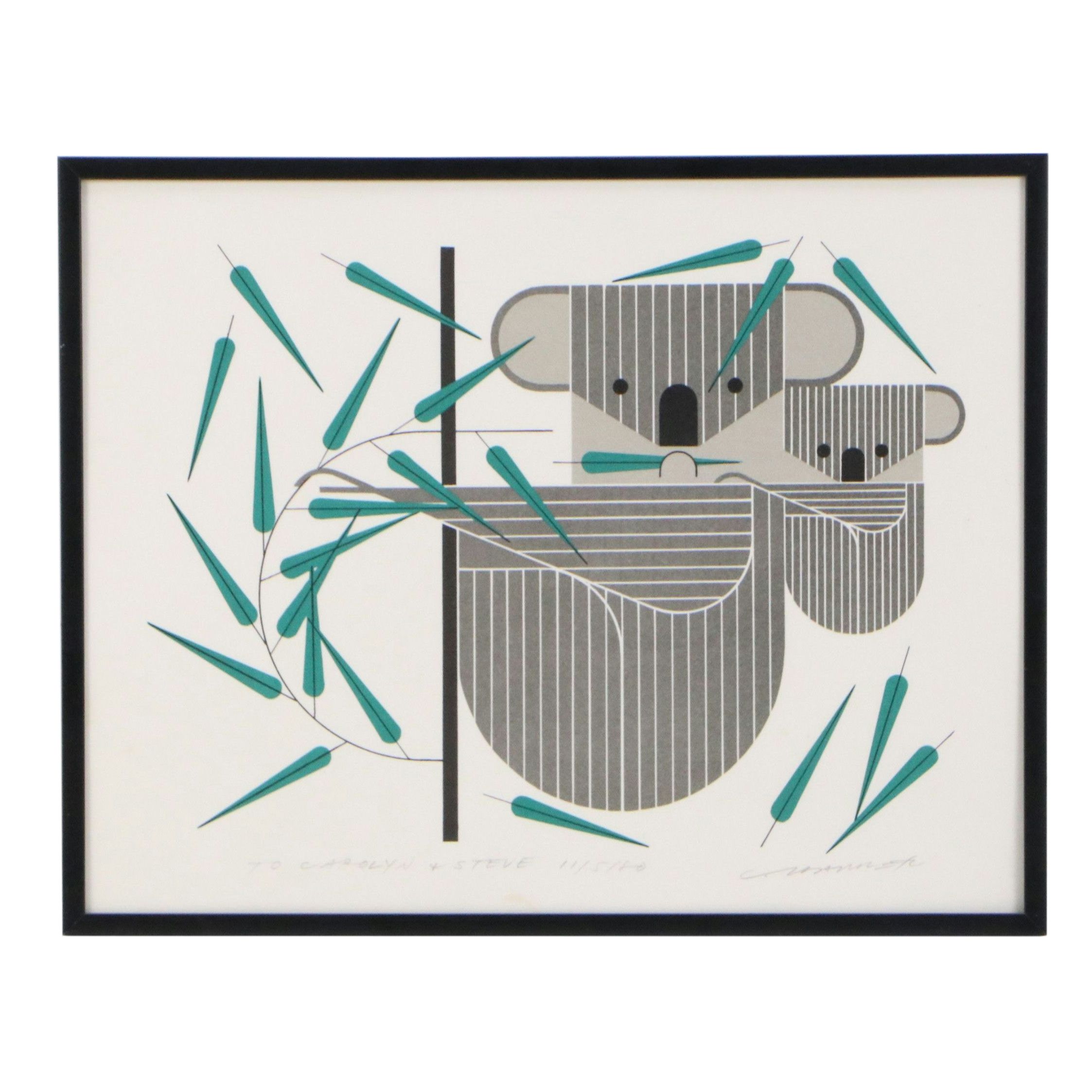 Charley Harper Serigraph "Koala Koala," Circa 1980