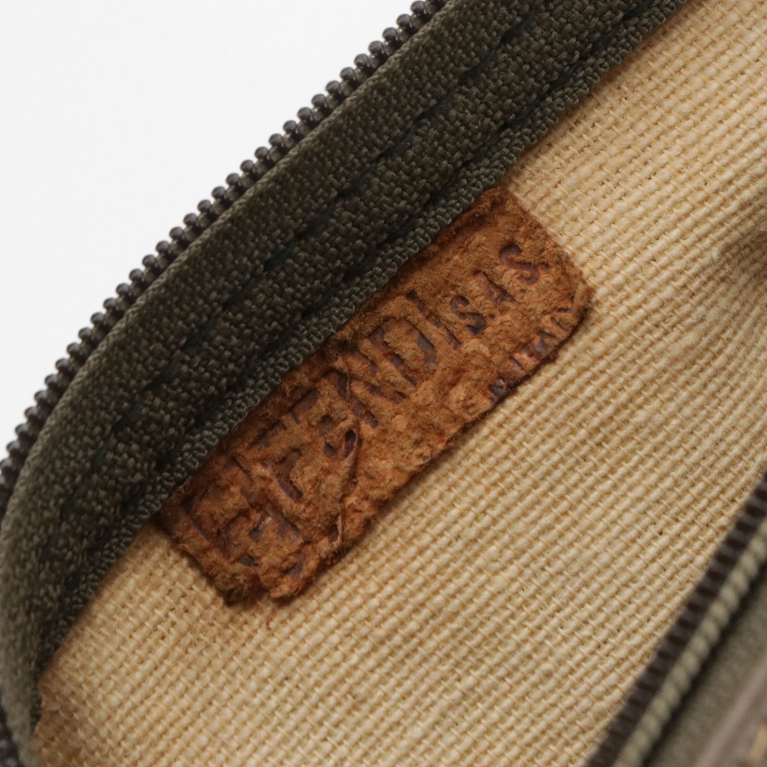 Fendi Small Duffle Bag in Brown Zucchino Vinyl and Textured Leather Trim