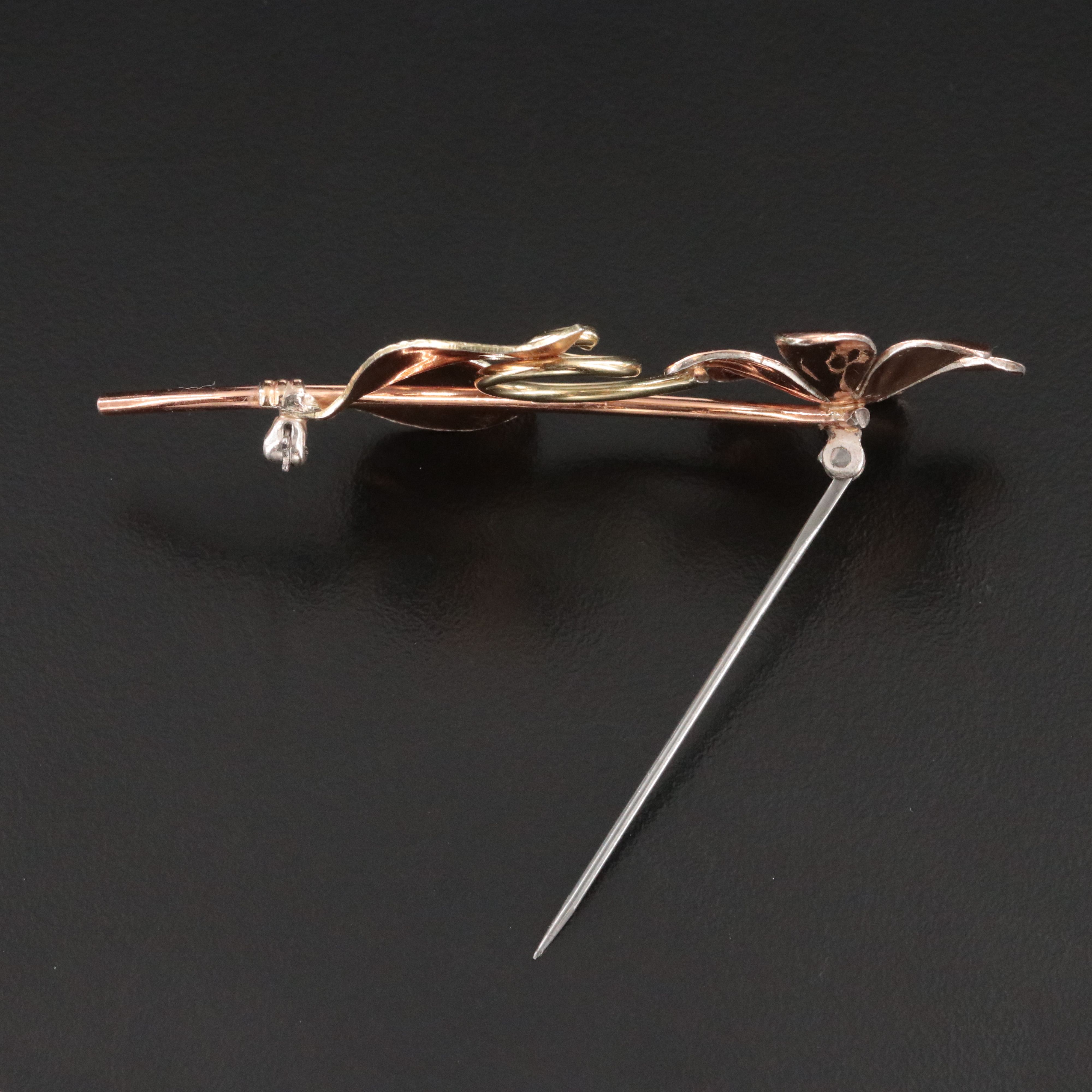 Retro Krementz Two-Tone Flower Brooch