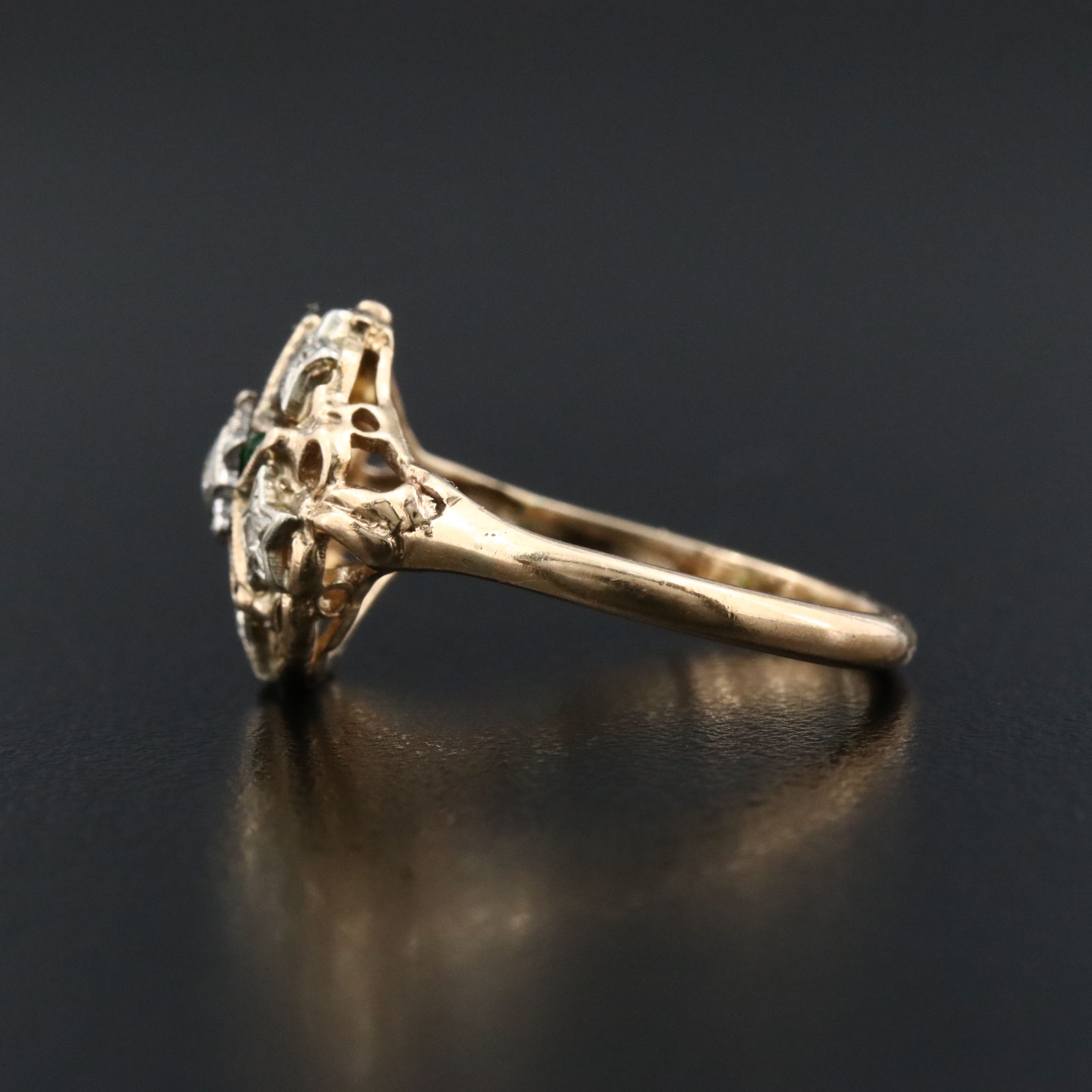 10K and 14K Order of the Eastern Star Ring with Multicolored Gemstones