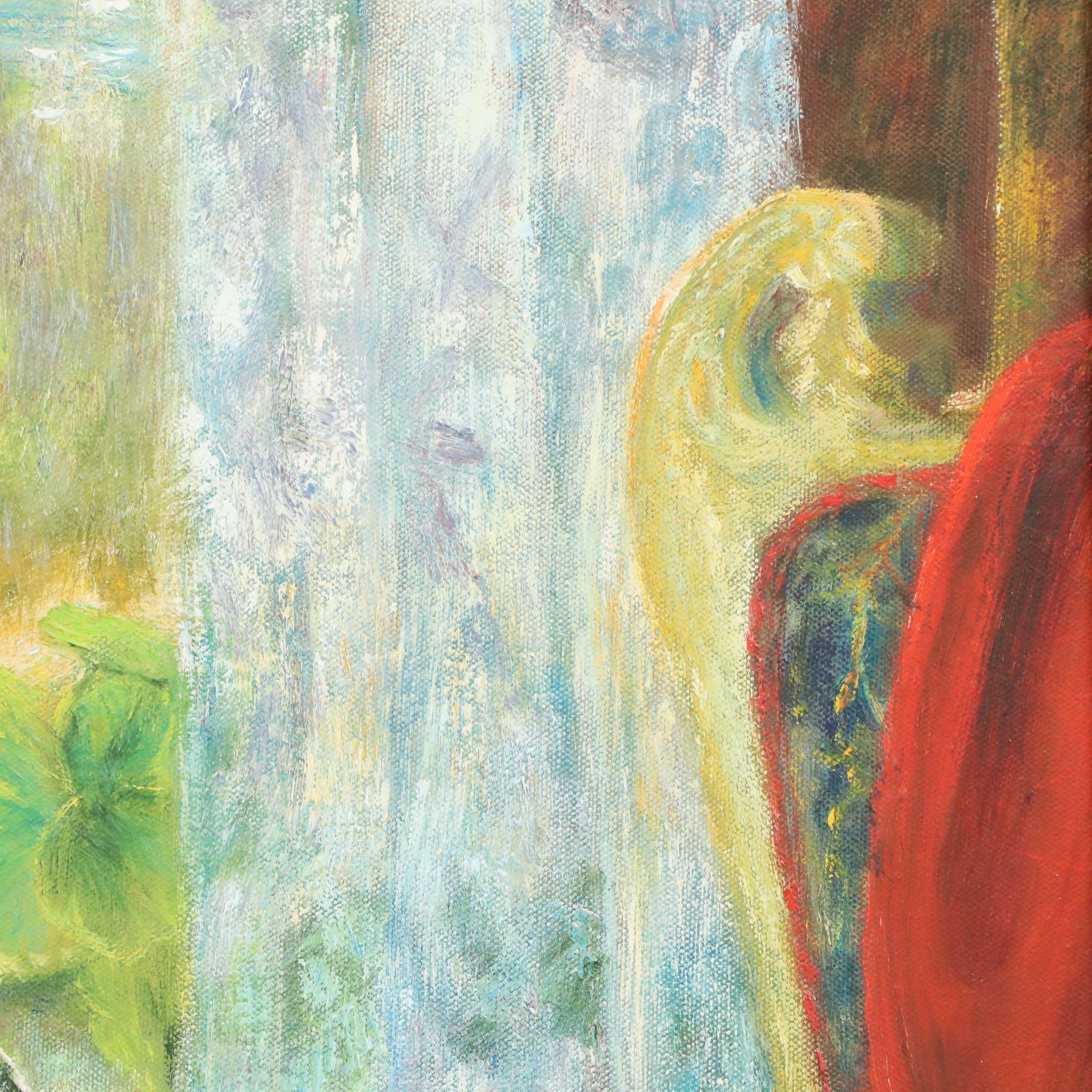 Carolyn Ann Steward Oil Painting "Geraniums"