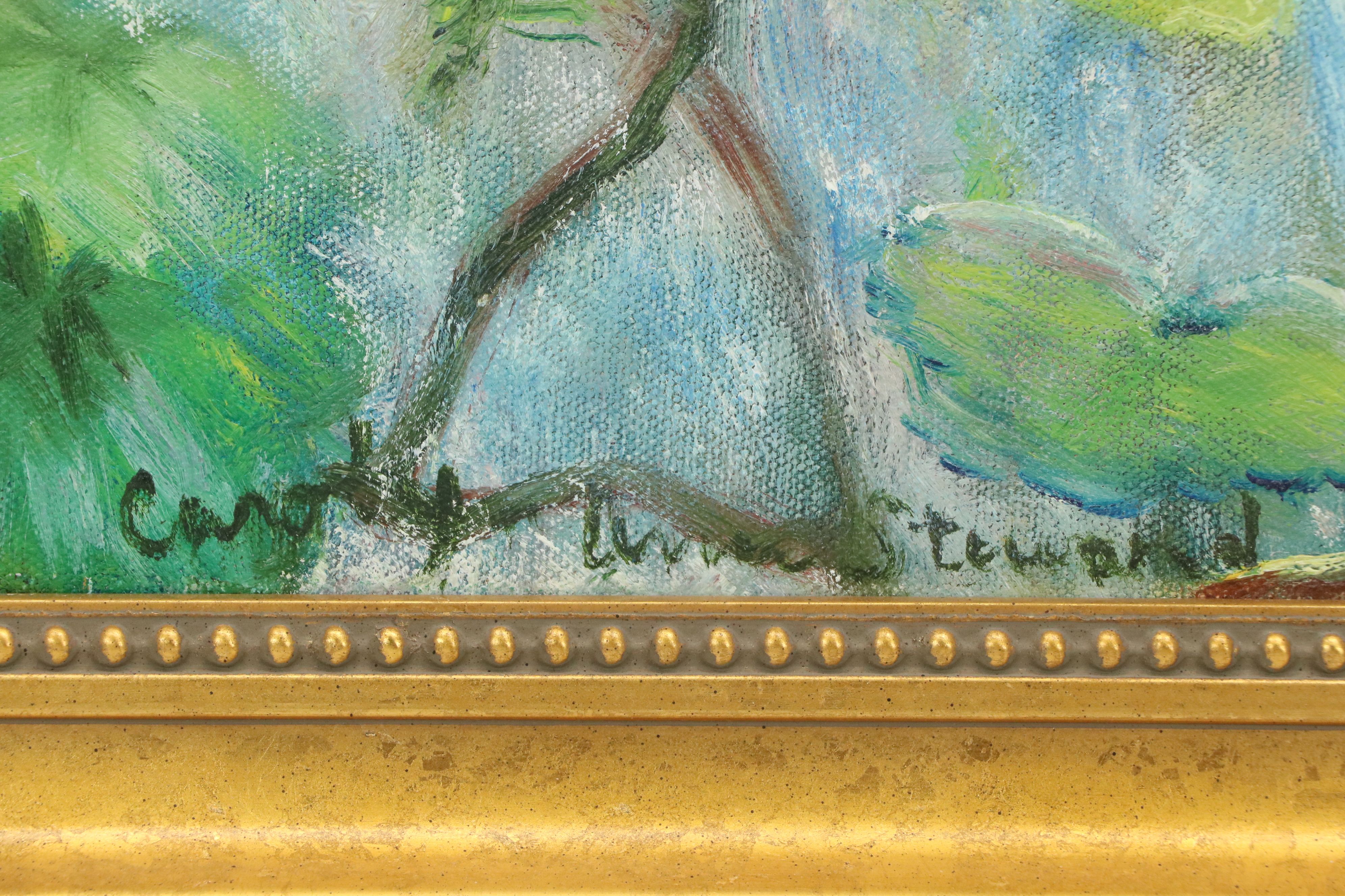 Carolyn Ann Steward Oil Painting "Geraniums"