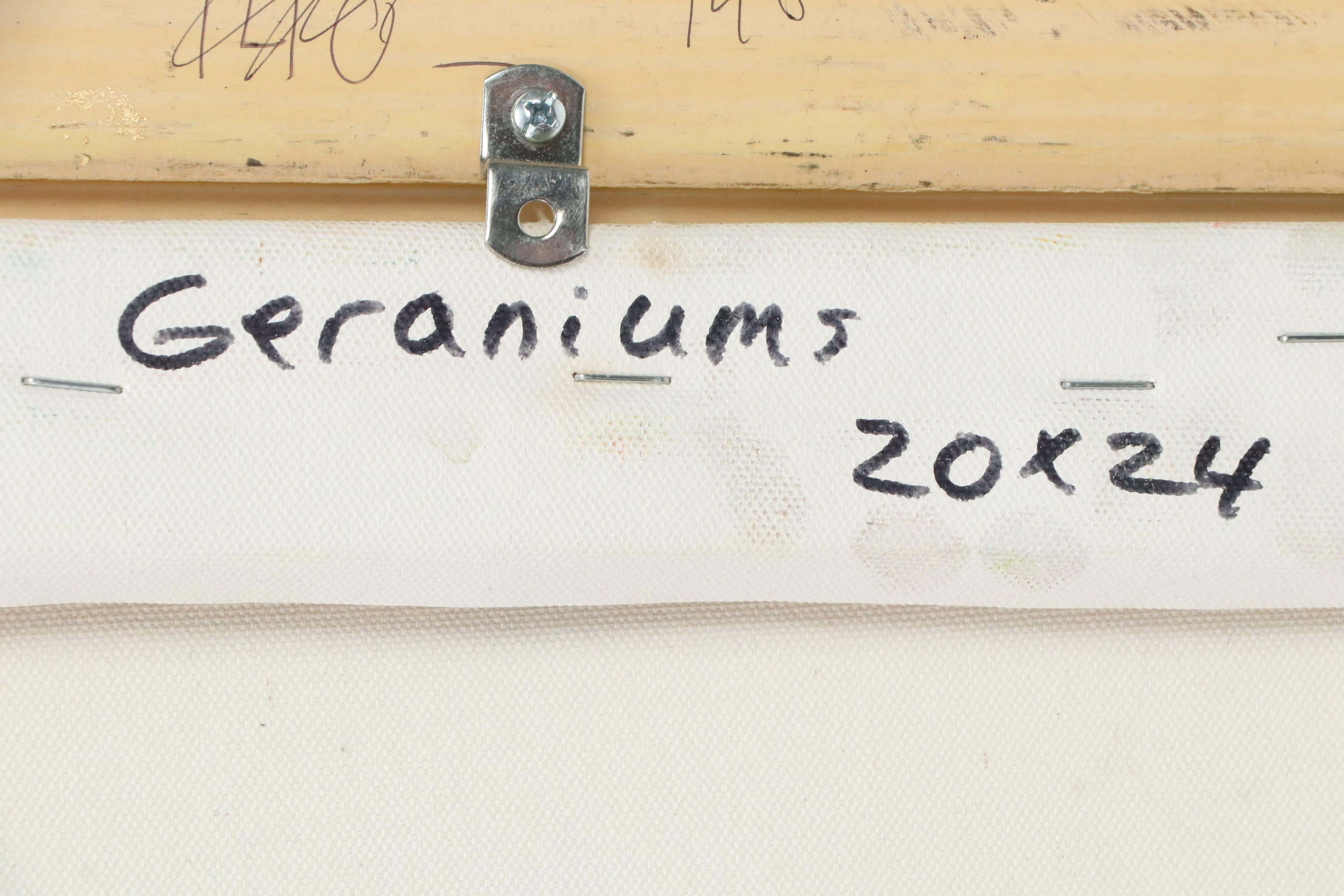 Carolyn Ann Steward Oil Painting "Geraniums"