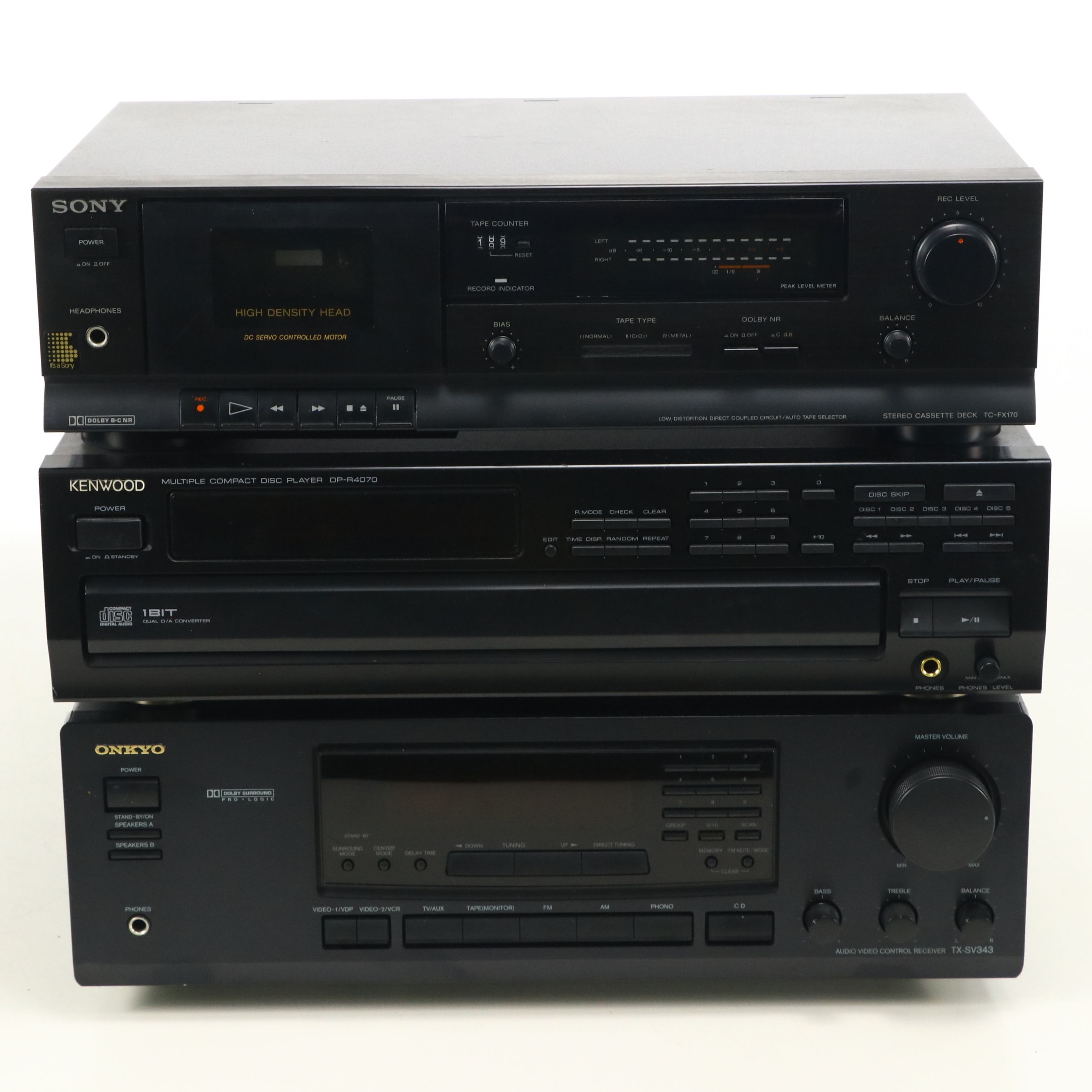 Sony PS-X45 Stereo Turntable, Kenwood Compact Disc Player, and More Audio