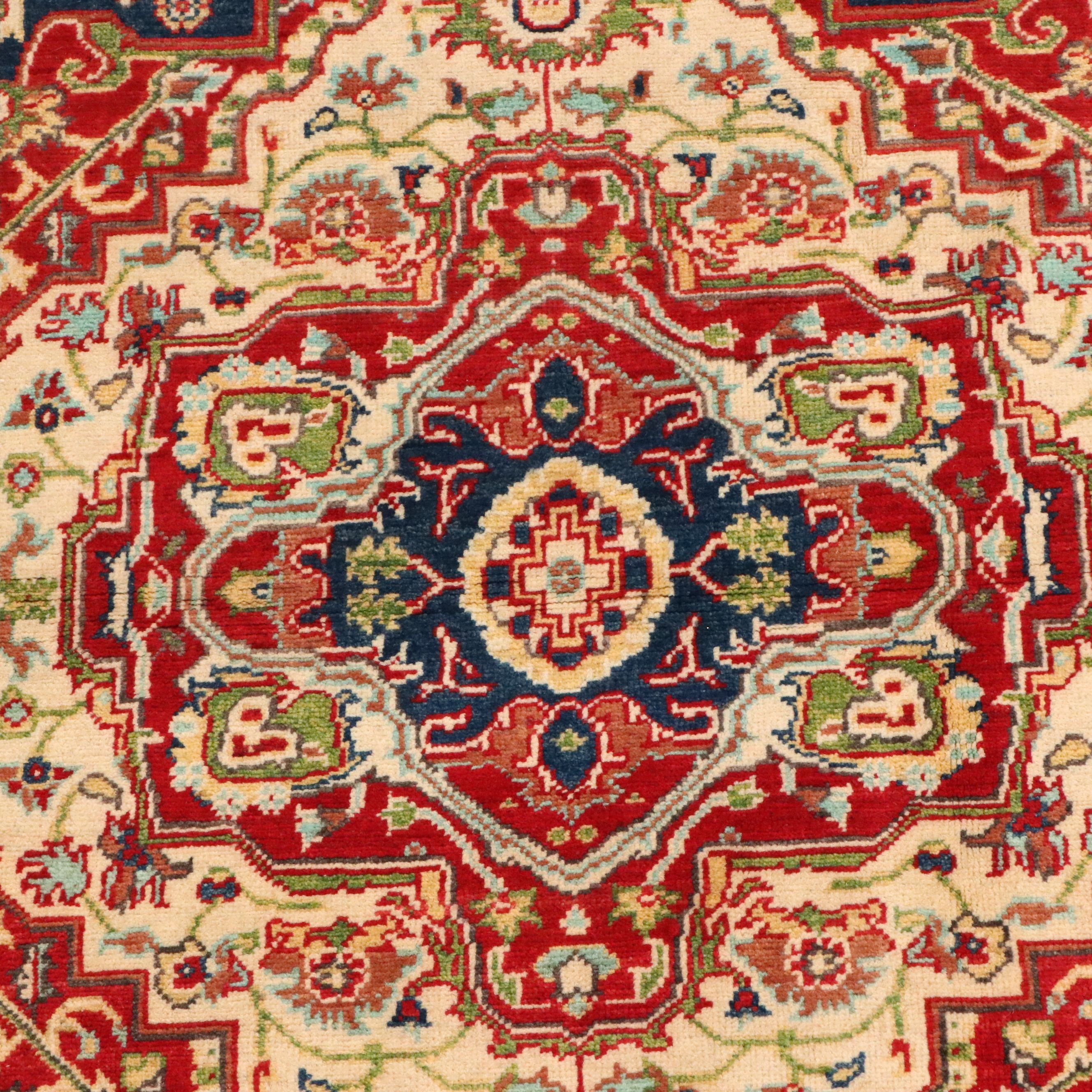 3'10 x 6' Hand-Knotted Indo-Persian Serapi Area Rug