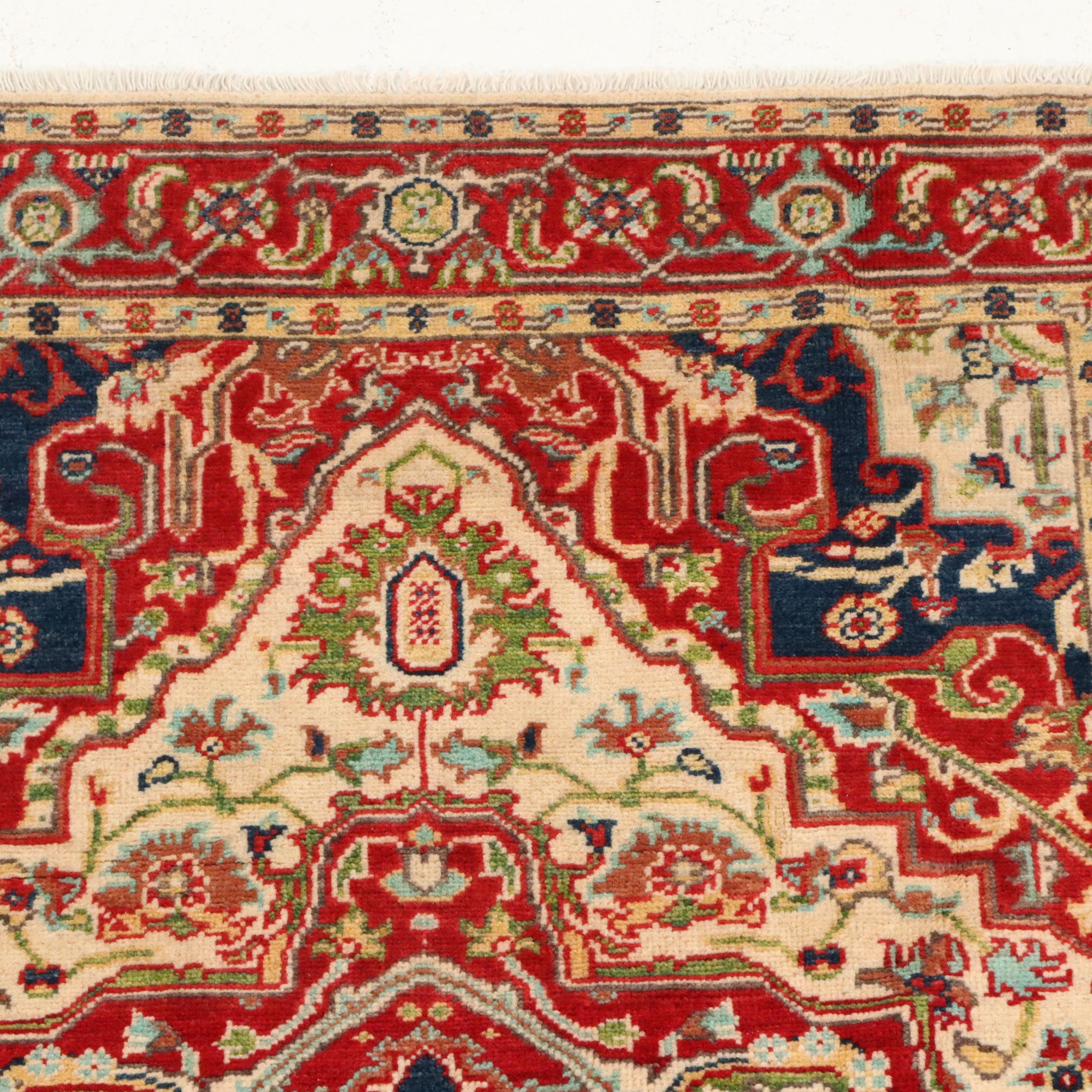 3'10 x 6' Hand-Knotted Indo-Persian Serapi Area Rug