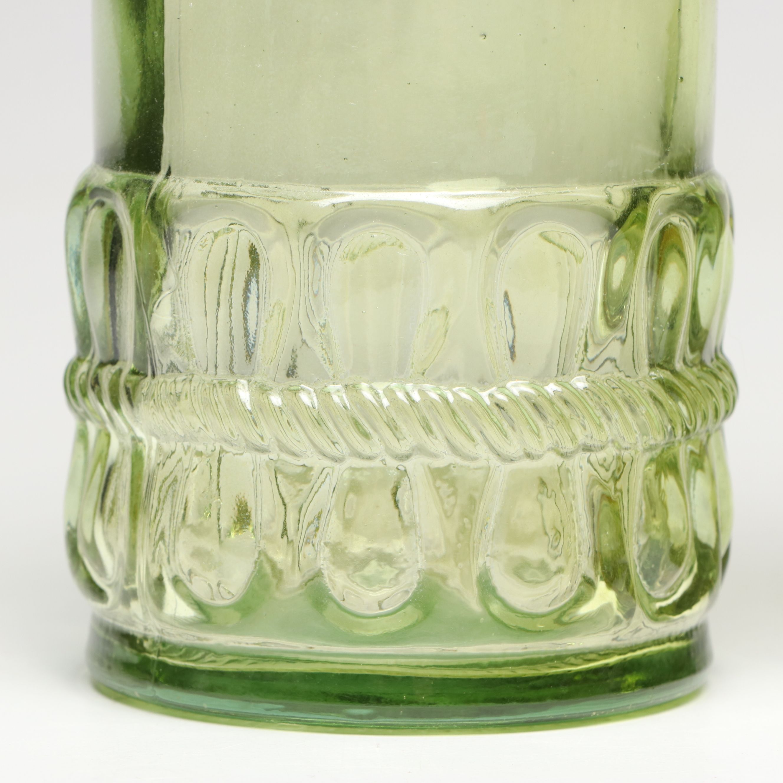Embossed Green Glass Bottles