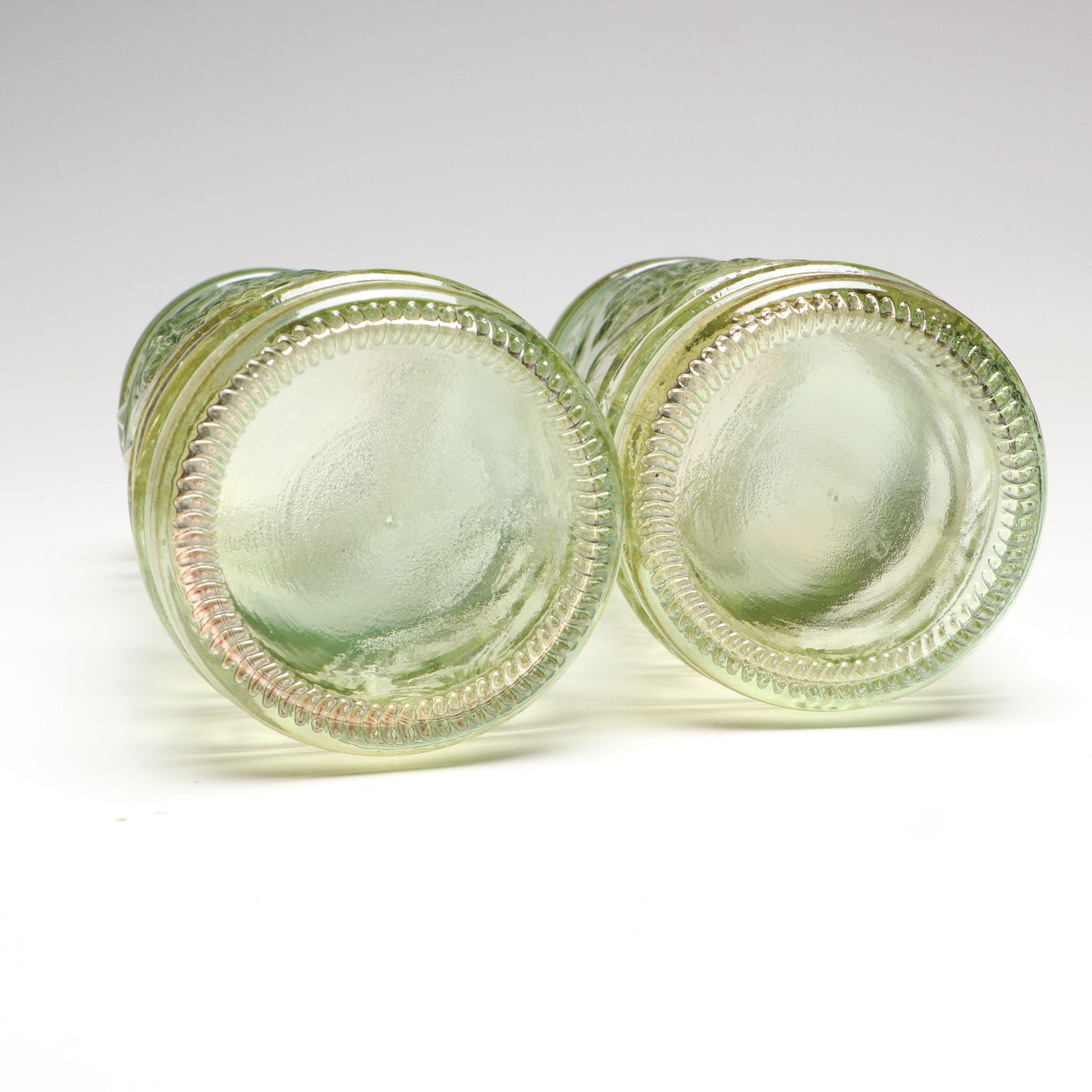 Embossed Green Glass Bottles