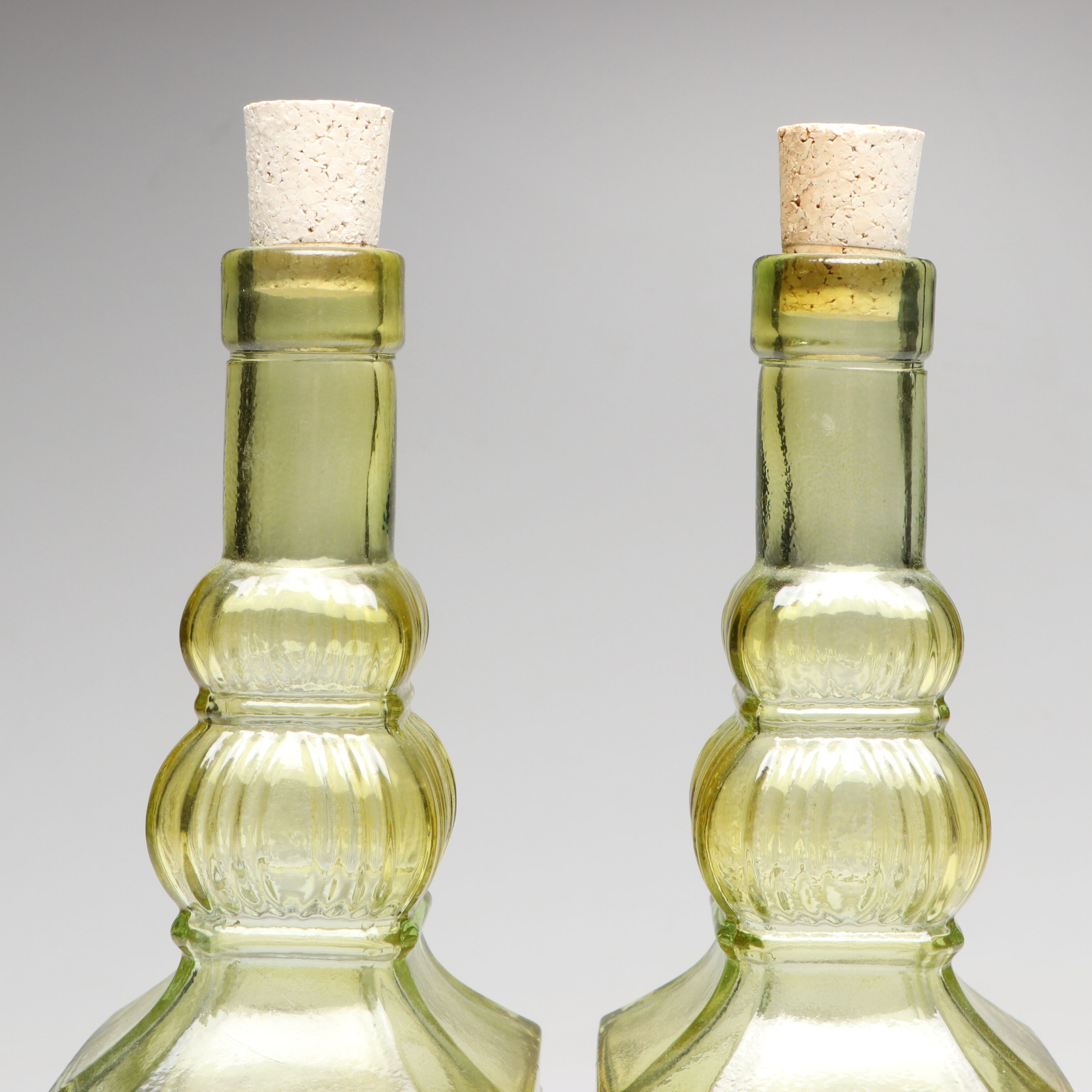 Embossed Green Glass Bottles