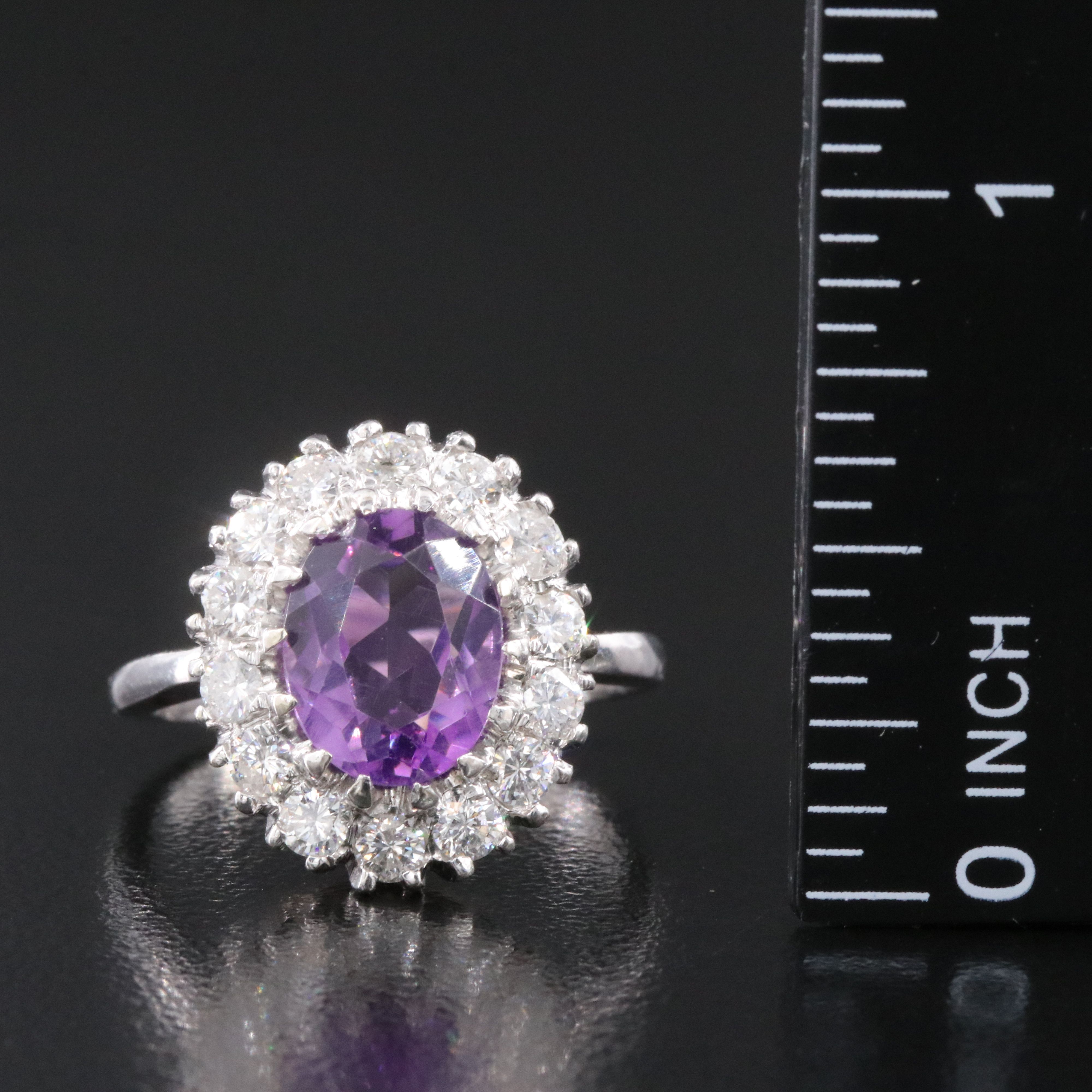 14K Amethyst and Diamond Ring