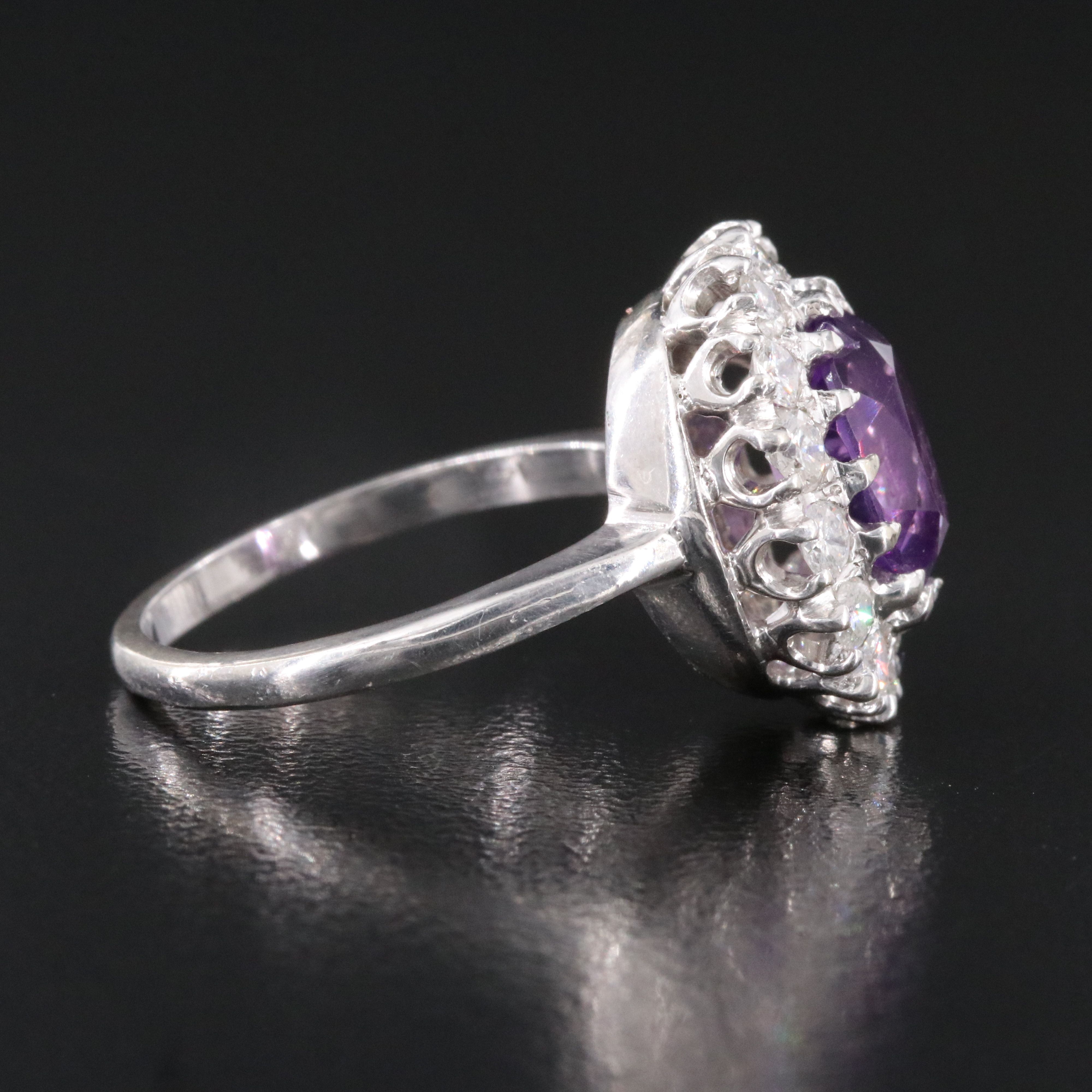 14K Amethyst and Diamond Ring