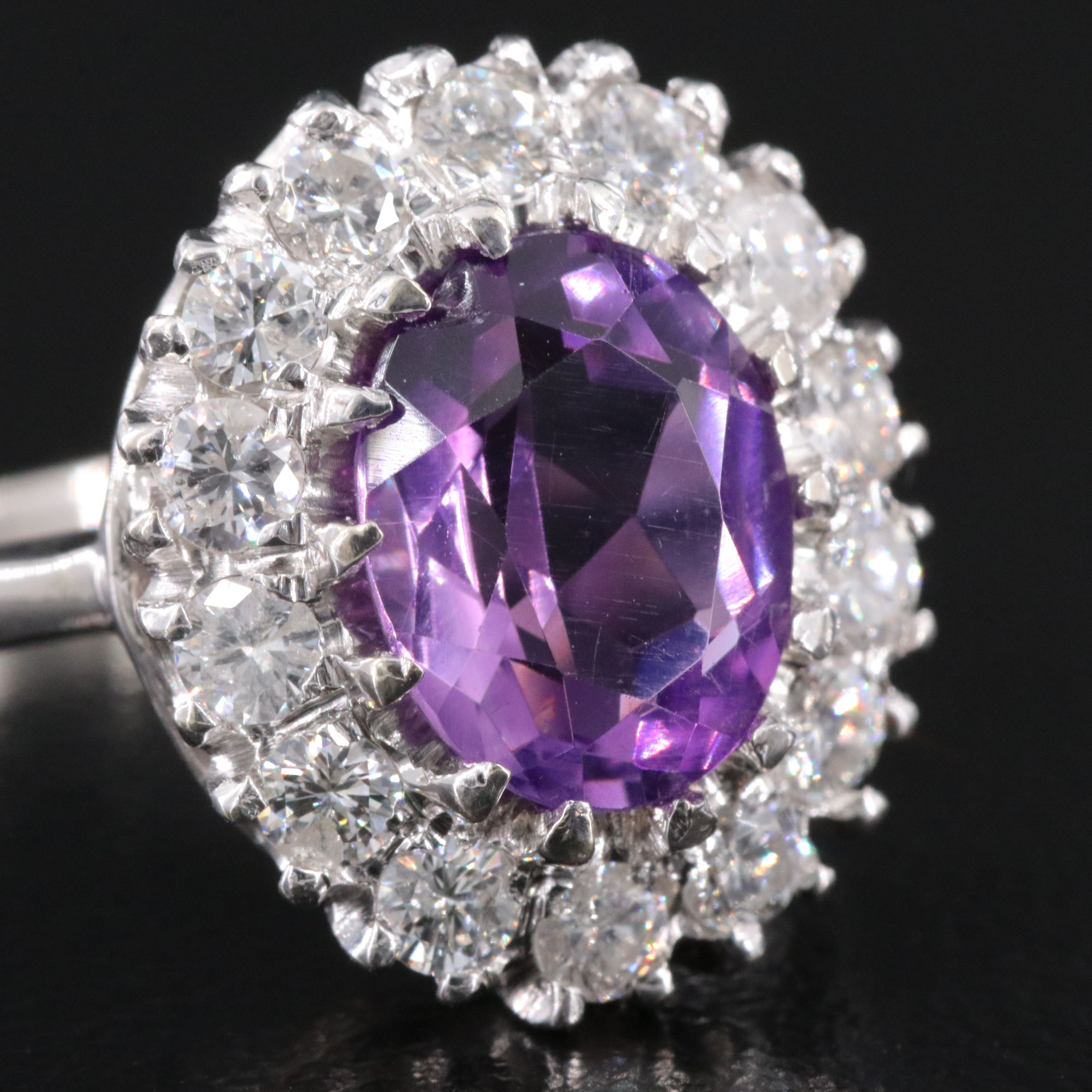 14K Amethyst and Diamond Ring