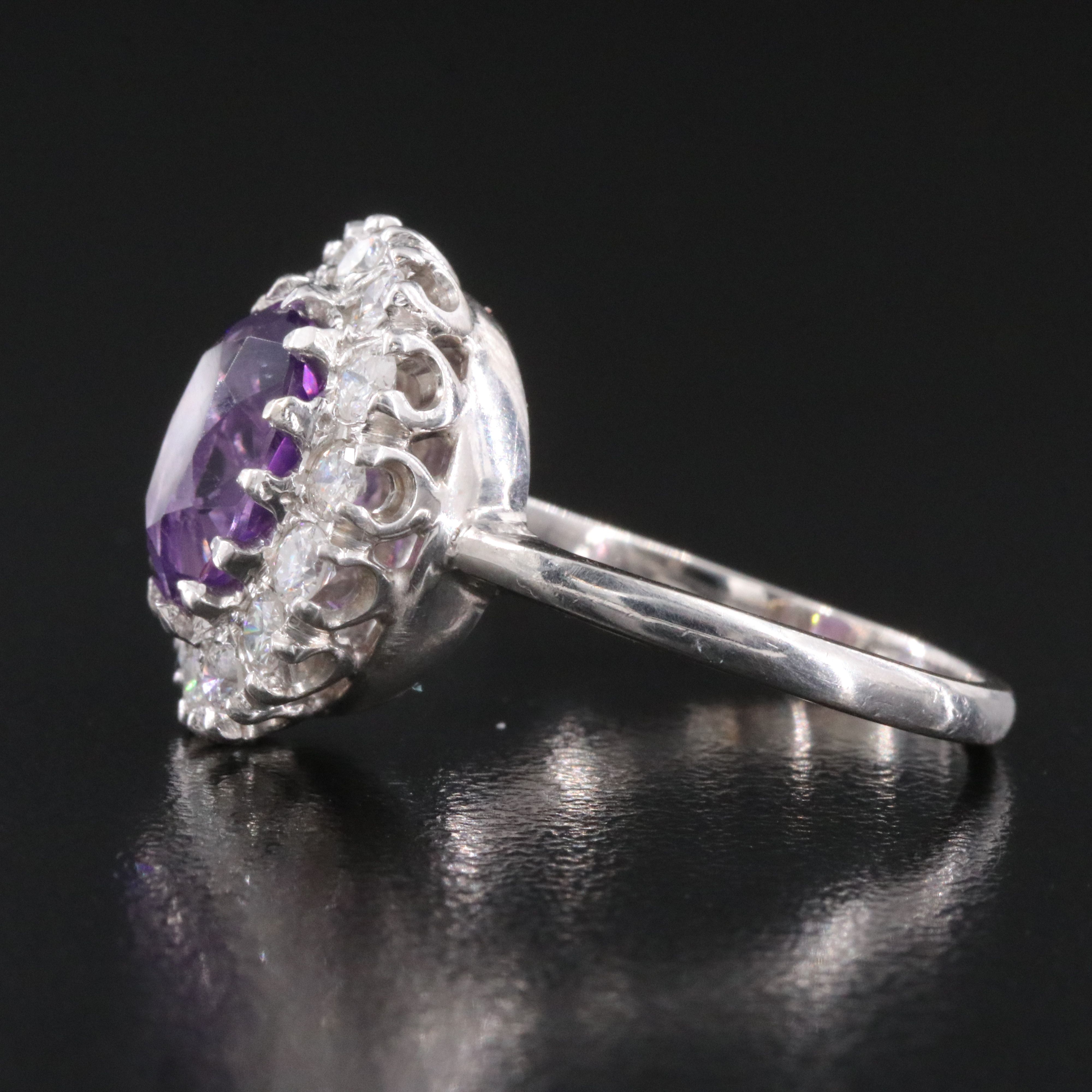 14K Amethyst and Diamond Ring
