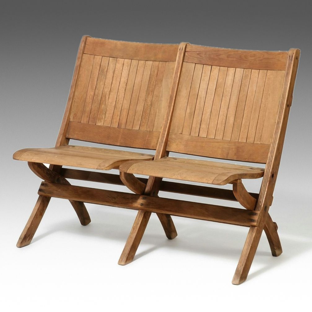 Vintage Double-Seat Folding Bench
