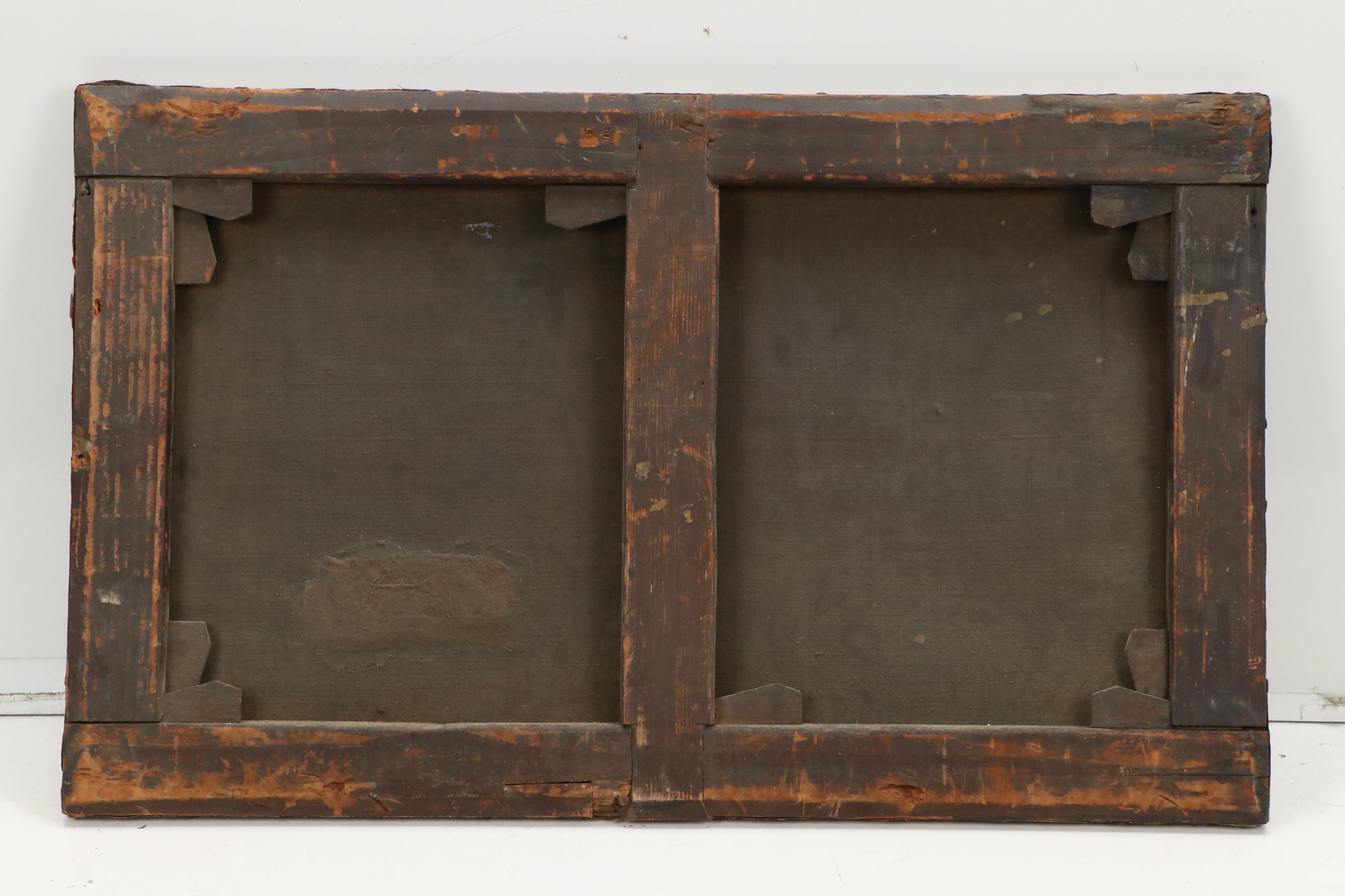 French School Oil Painting of Rural Landscape with Cottage, 19th Century