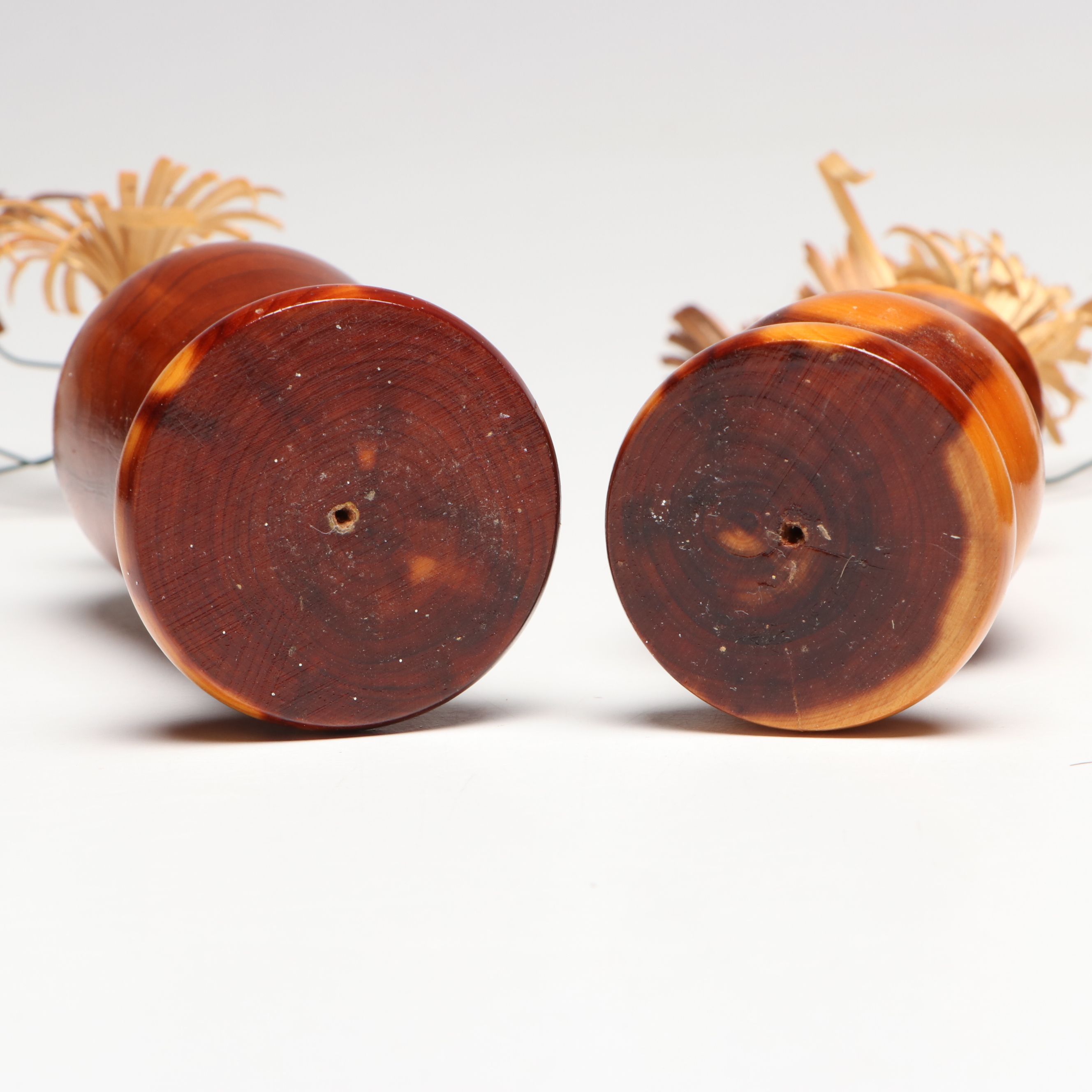 Turned Wood Vases with Enameled Box and Keg Bank