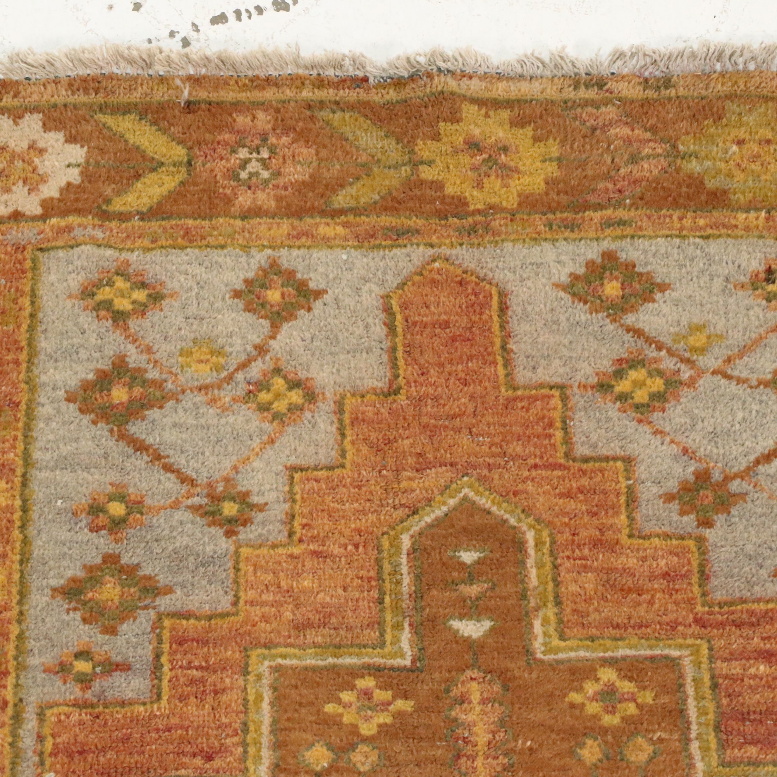 3'4 x 7'3 Hand-Knotted Turkish Oushak Area Rug