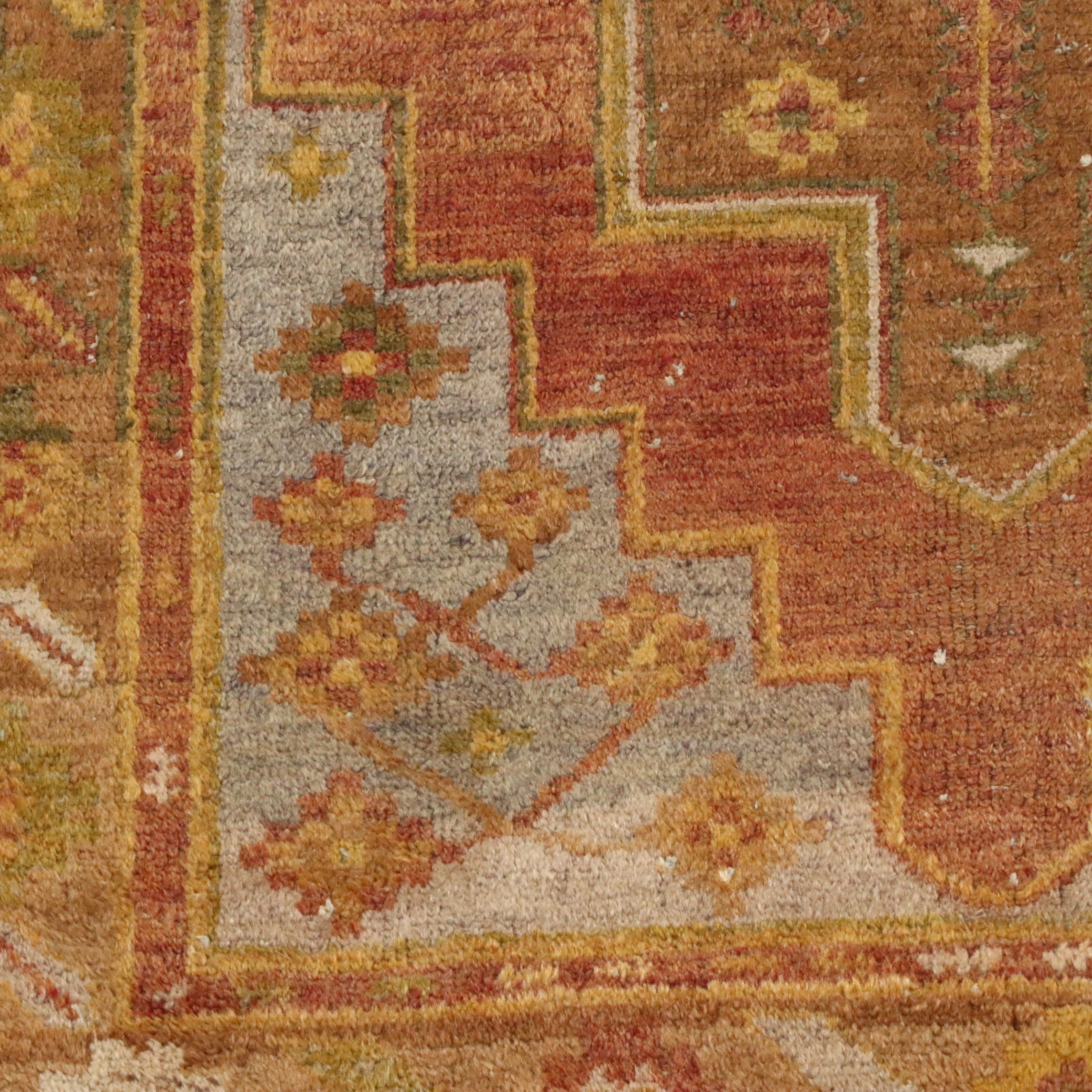 3'4 x 7'3 Hand-Knotted Turkish Oushak Area Rug