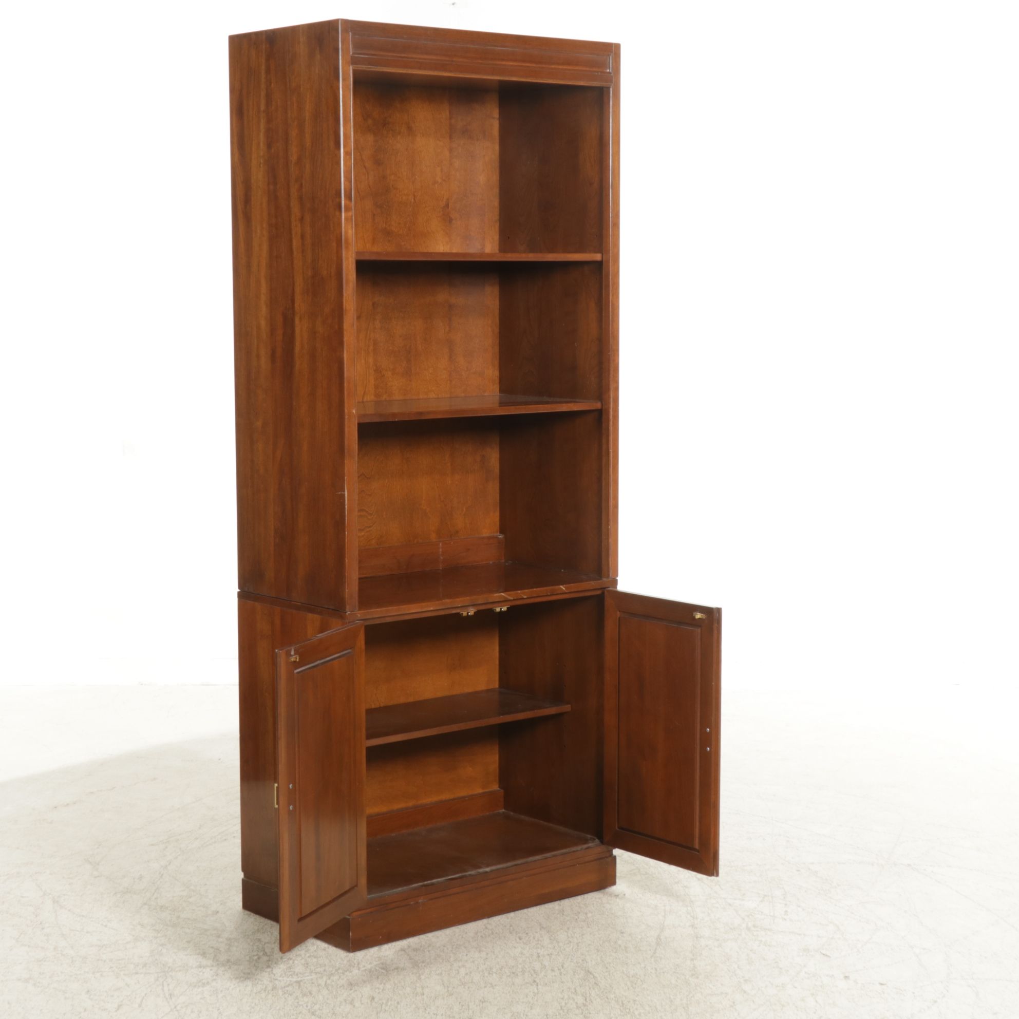 Ethan Allen Cherry Cabinet and Shelf Unit, Late 20th Century
