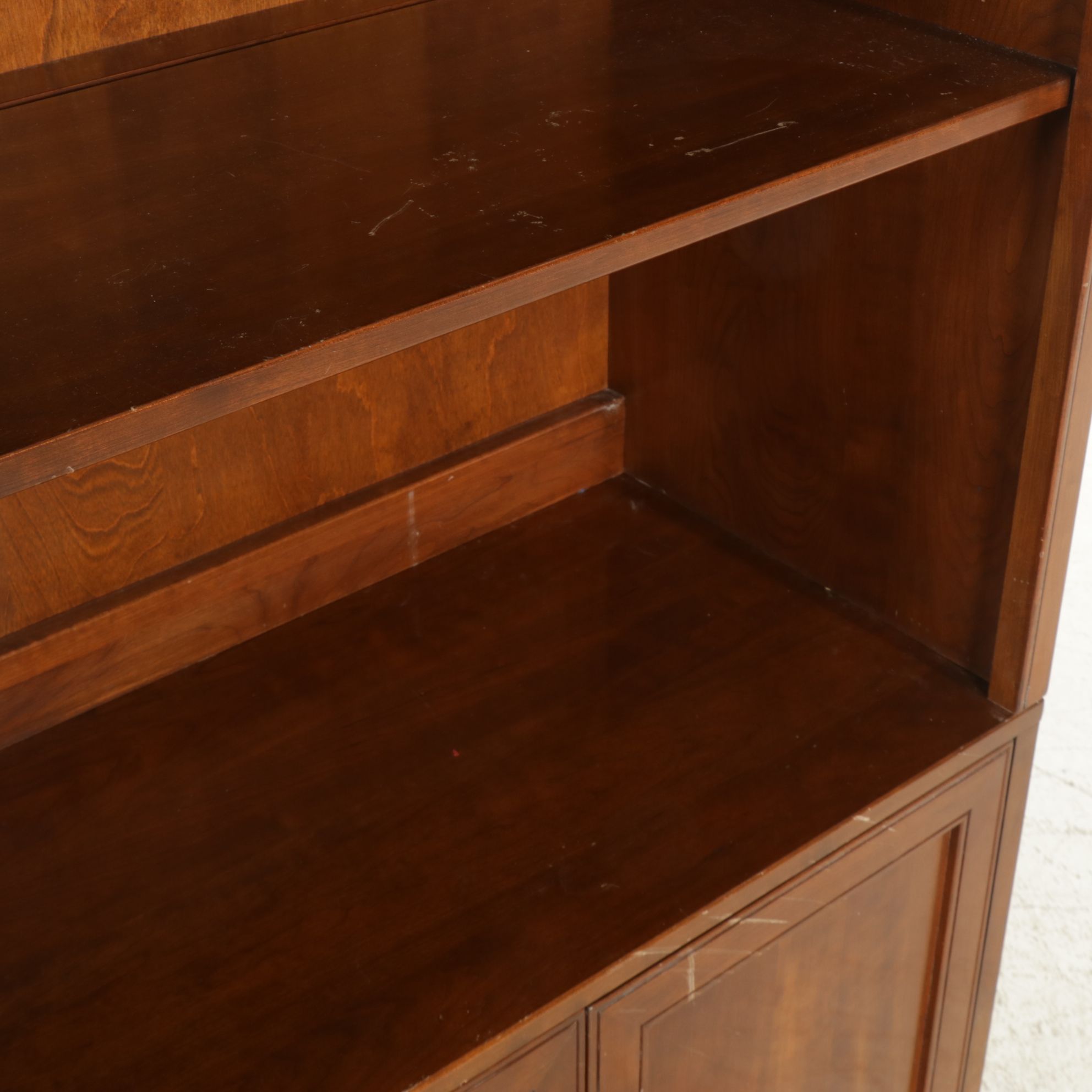 Ethan Allen Cherry Cabinet and Shelf Unit, Late 20th Century