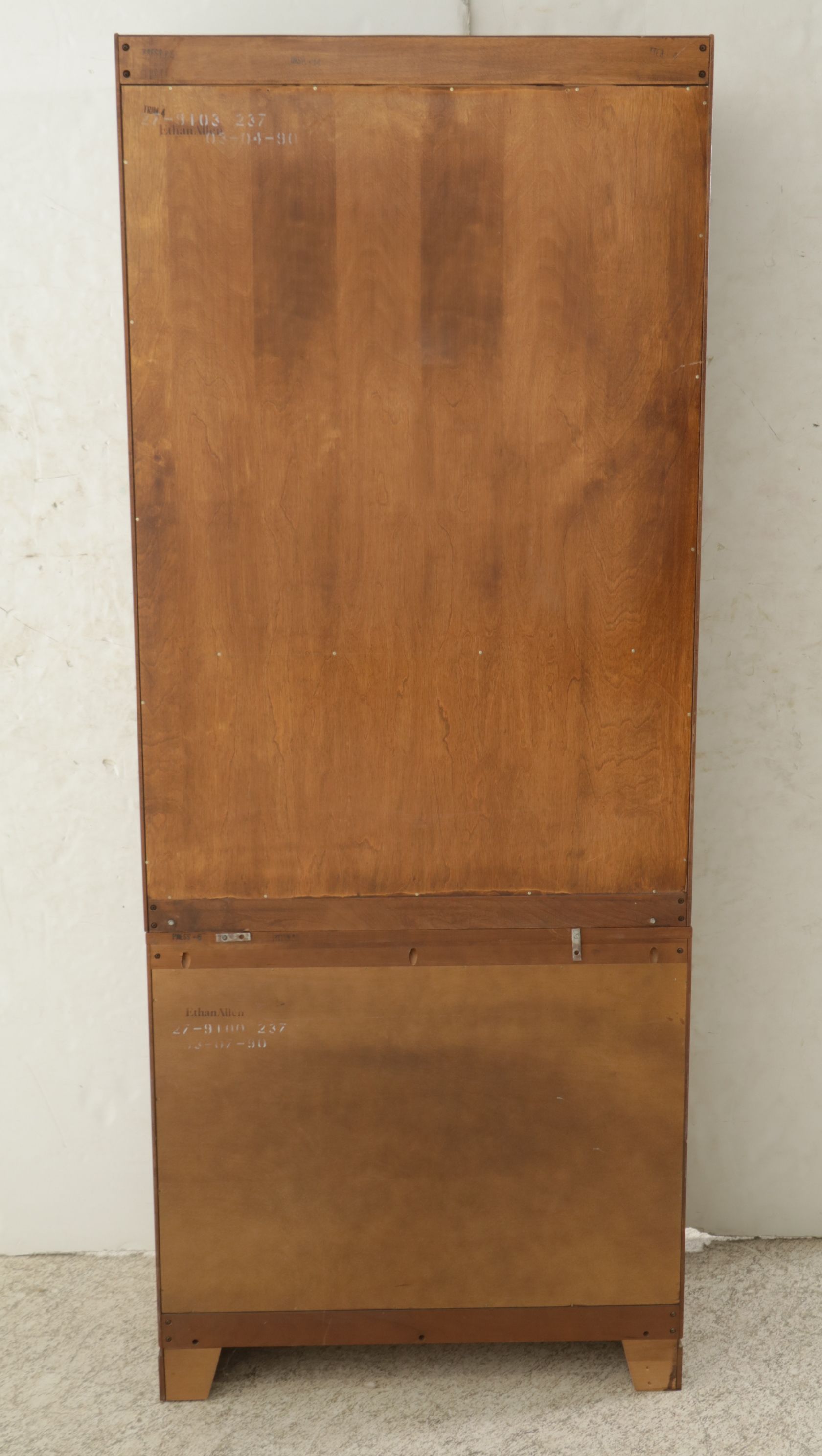 Ethan Allen Cherry Cabinet and Shelf Unit, Late 20th Century