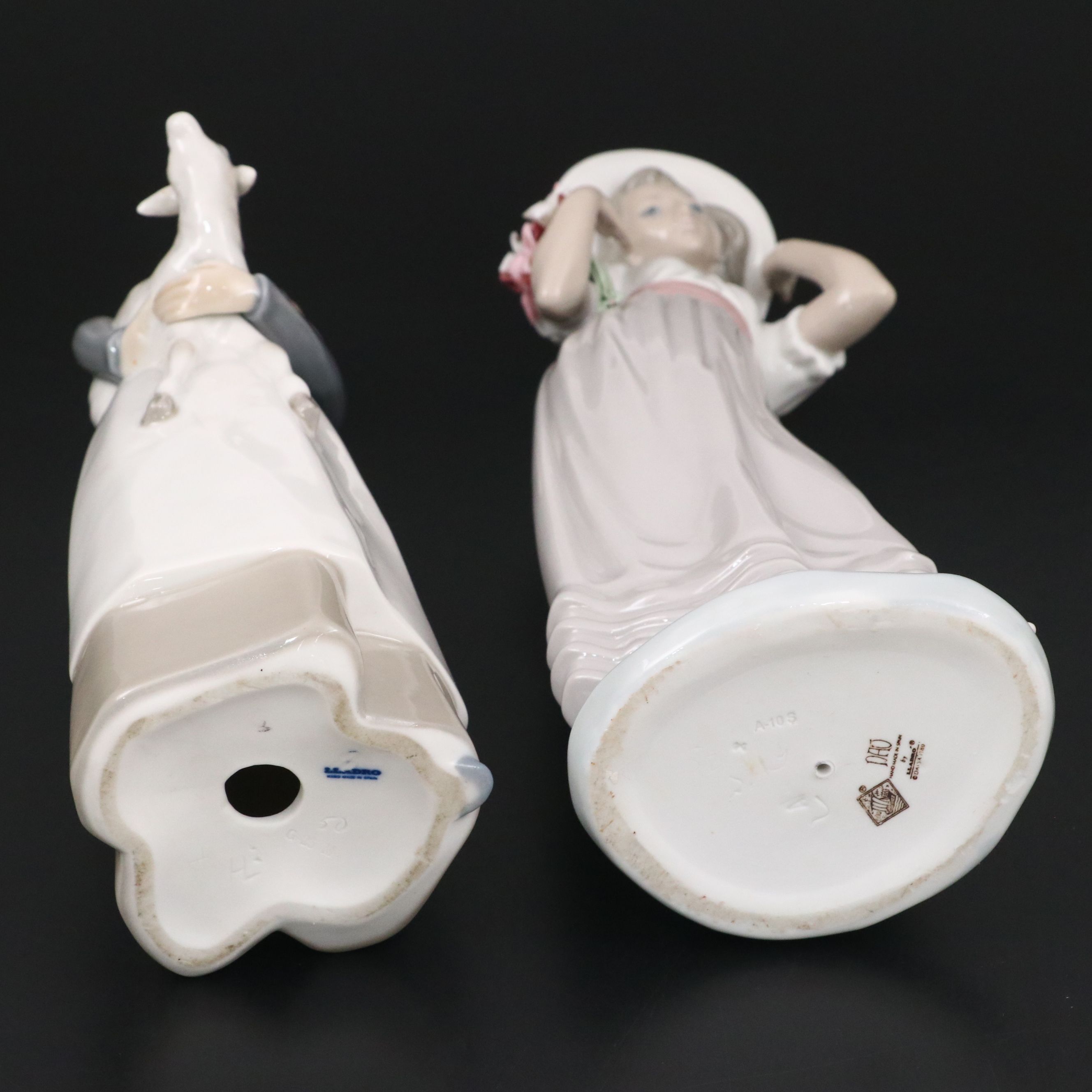 Lladró "Girl with Lamb" and Nao "Suzy" Porcelain Figures, Late 20th Century