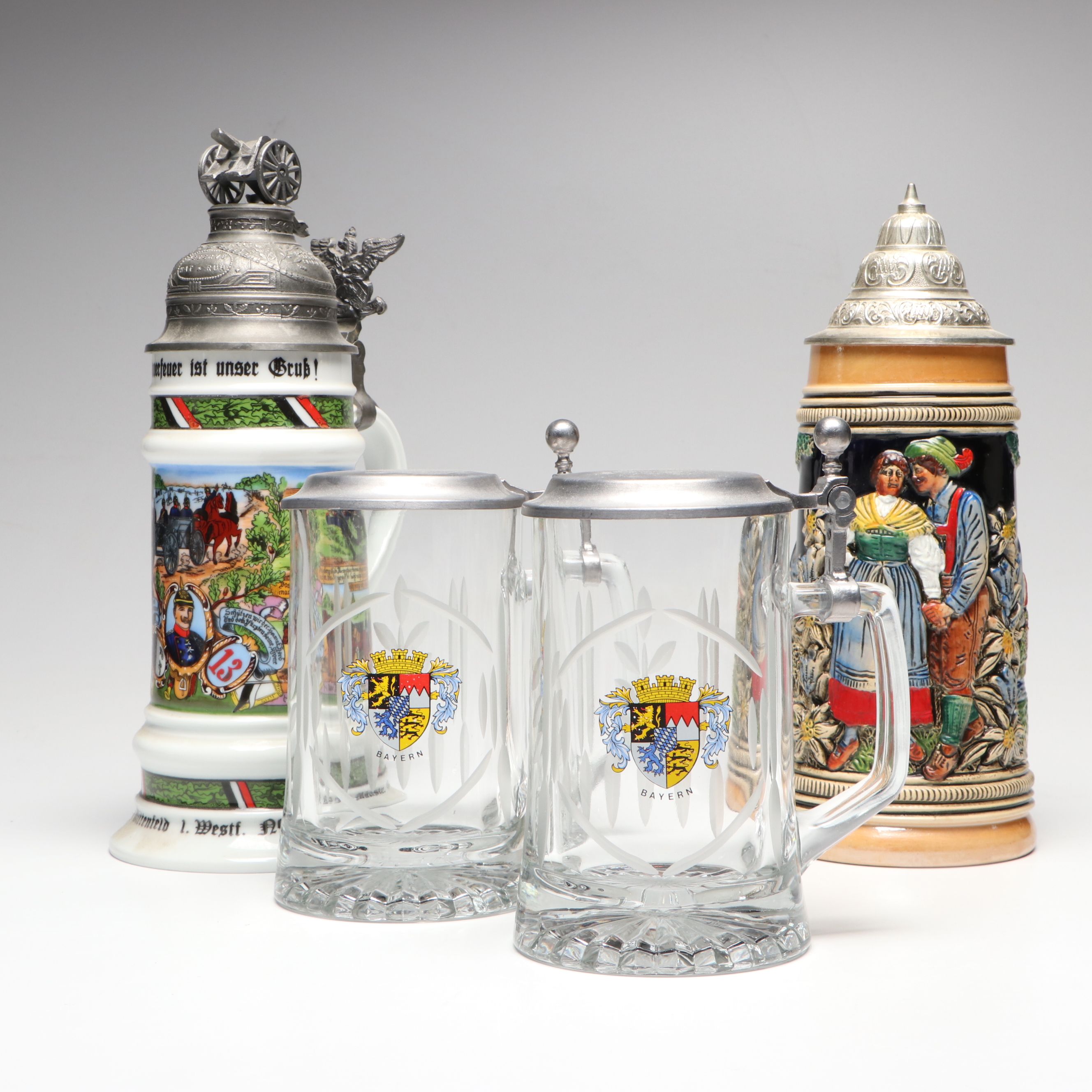 Egon Bay and Other Ceramic and Glass Beer Steins