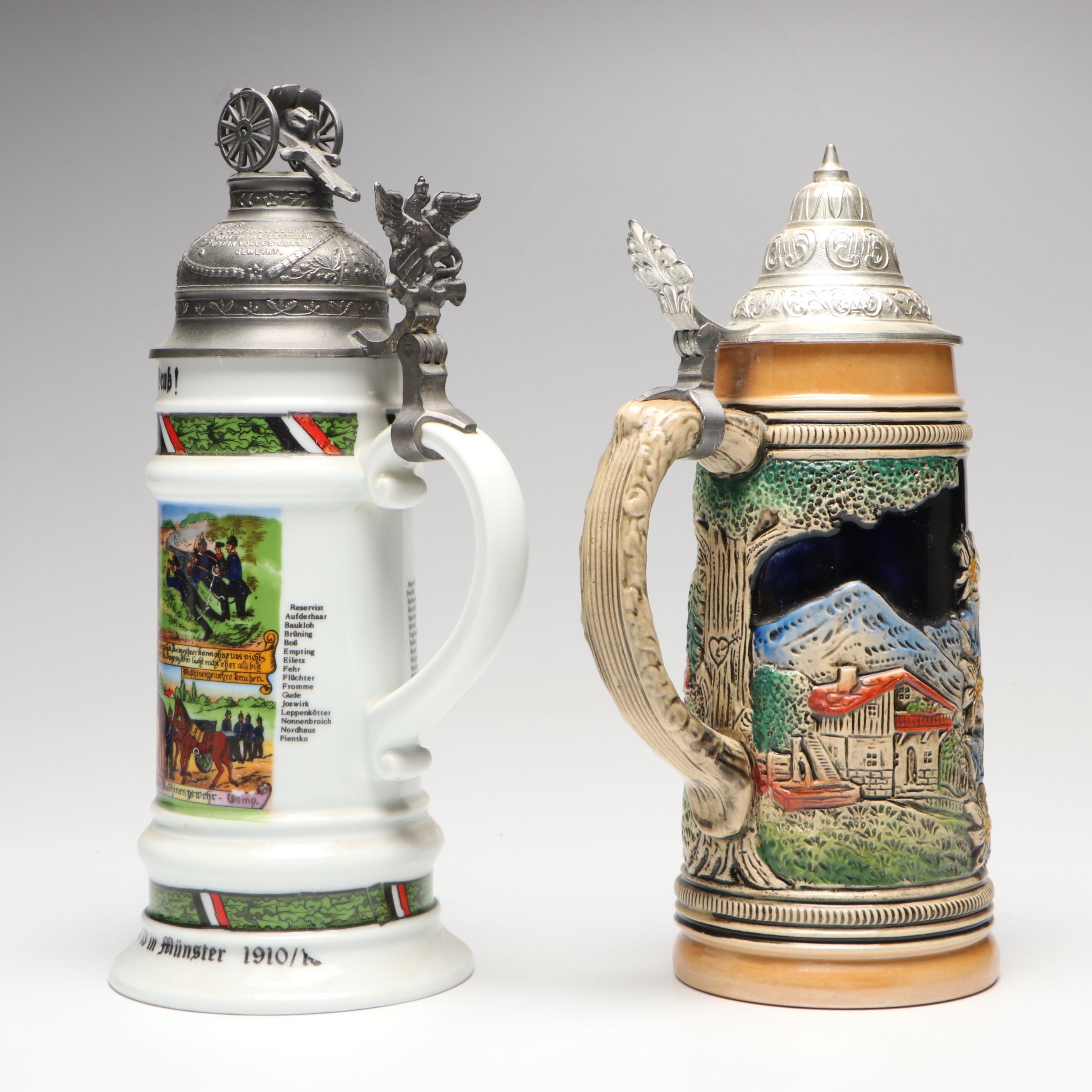 Egon Bay and Other Ceramic and Glass Beer Steins