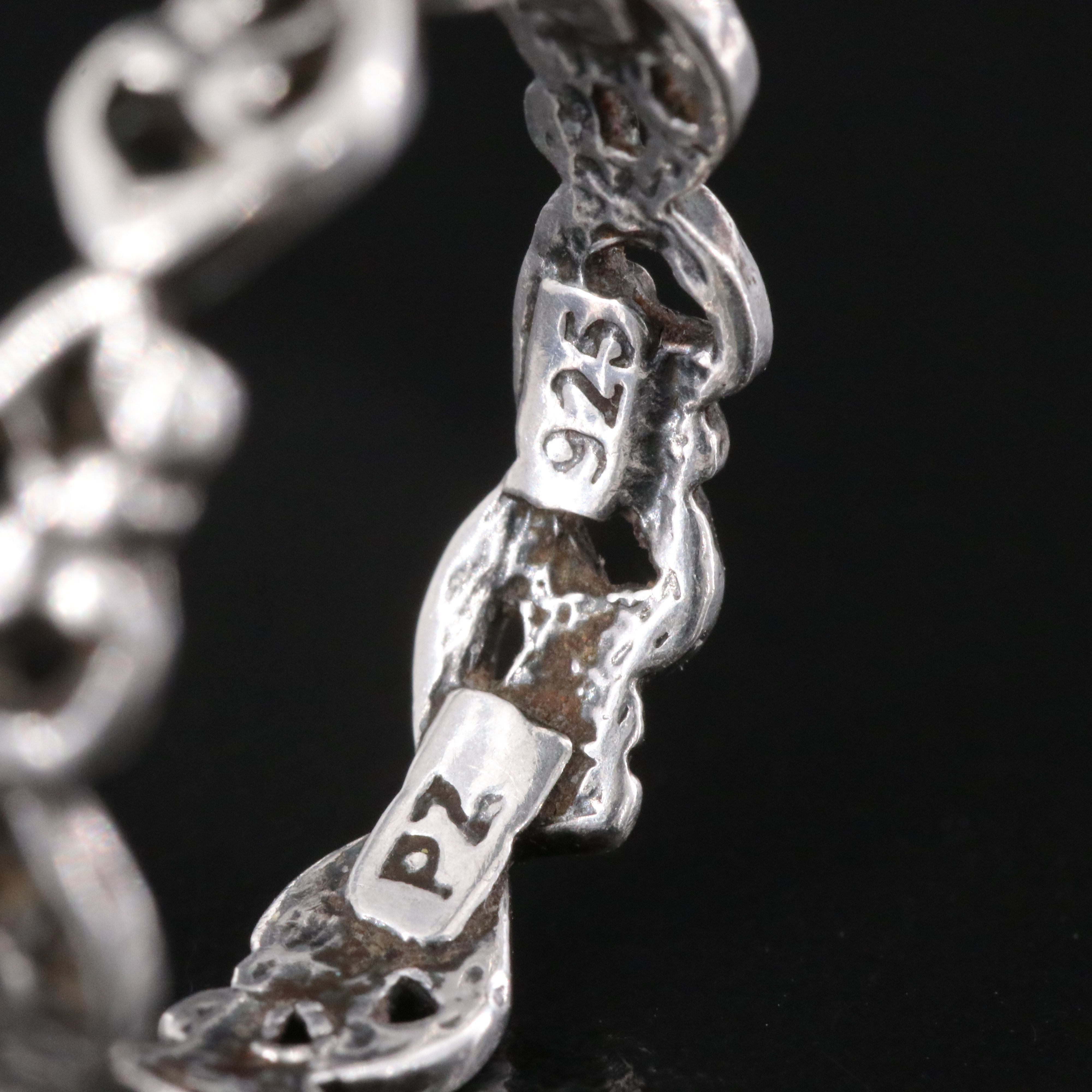 Sterling Scroll Motif Eternity Band