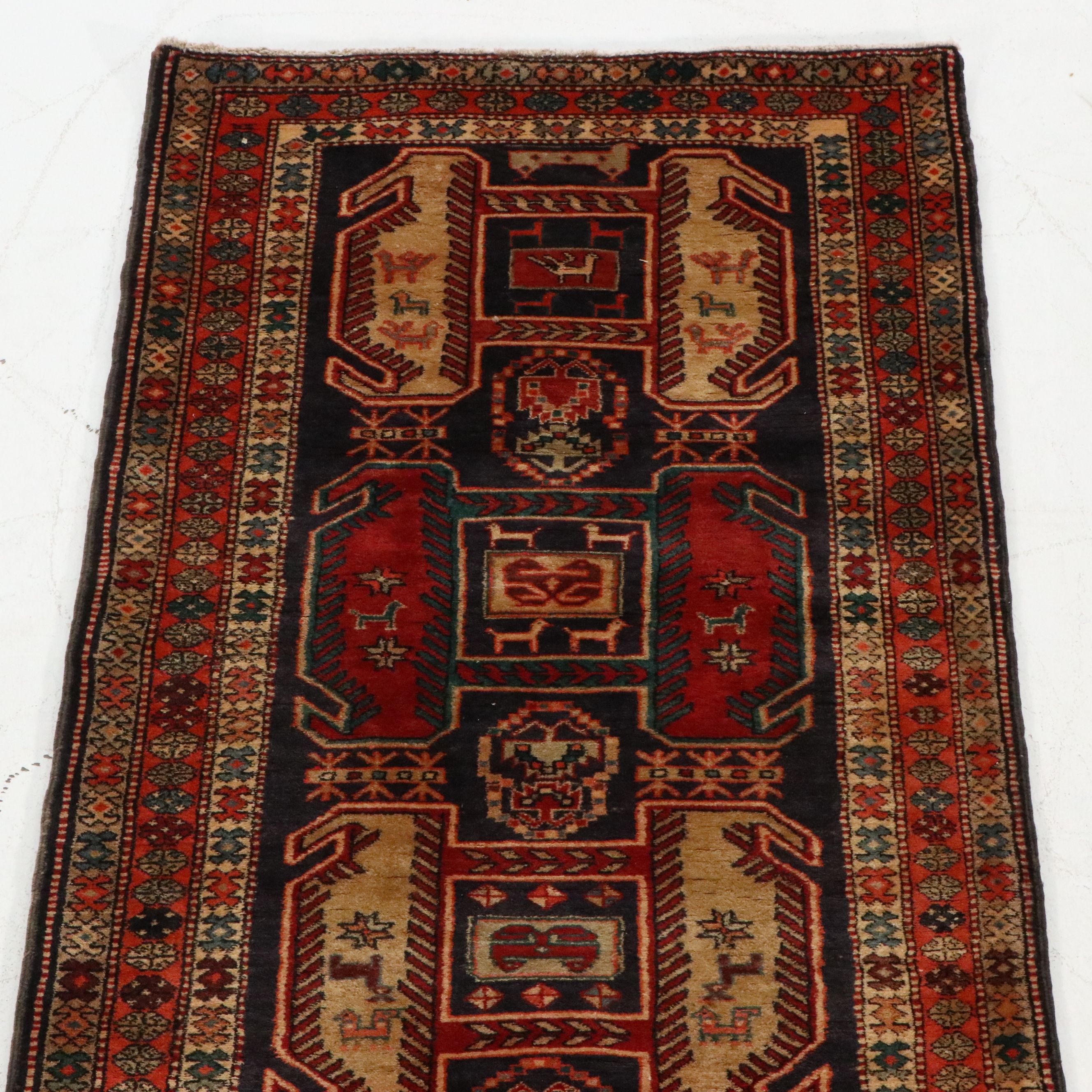 3'6 x 9'9 Hand-Knotted Caucasian Lenkoran Long Rug