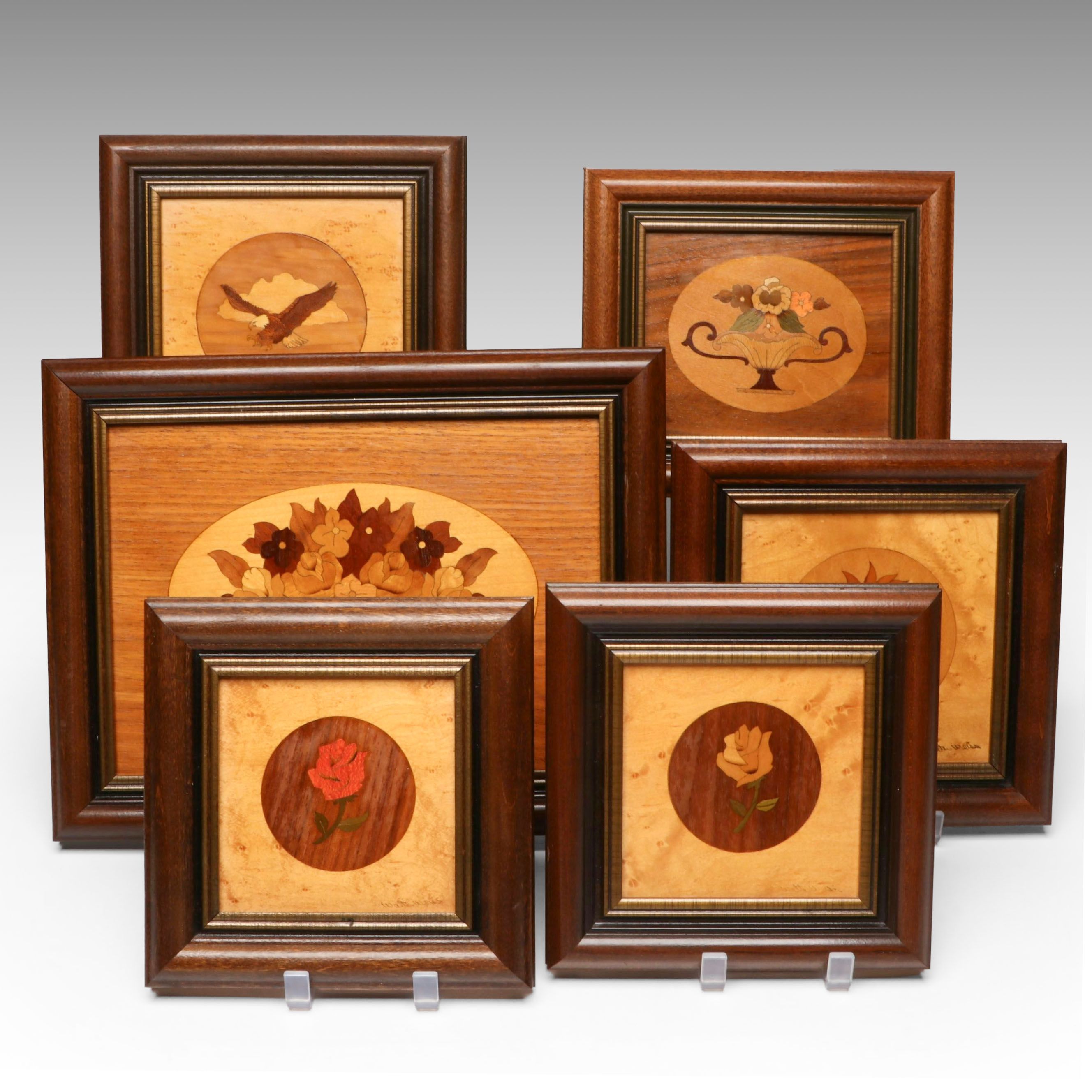 Walter Weiss Handcrafted Wooden Marquetry Wall Hangings