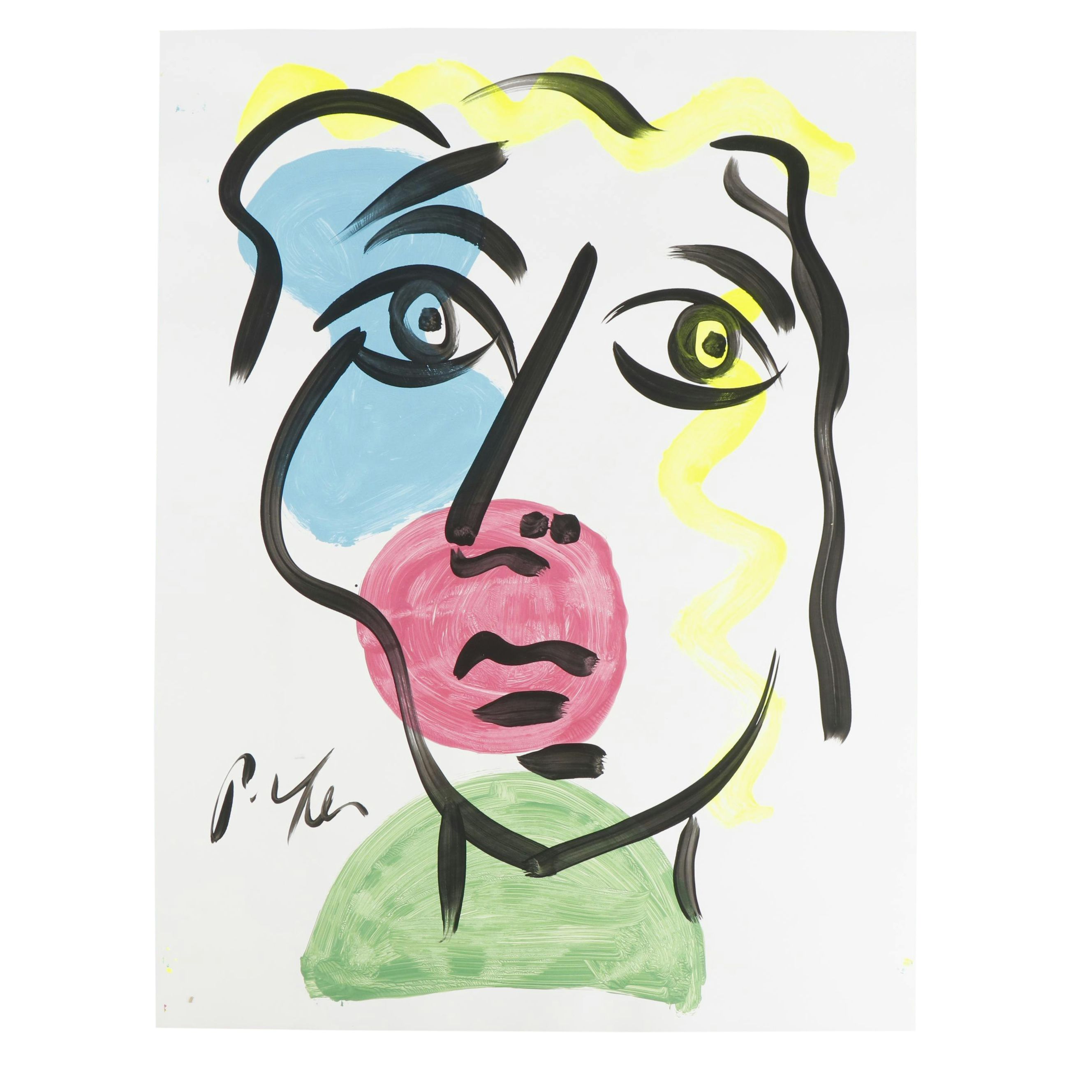 Peter Keil Abstract Portrait Composition Acrylic Painting