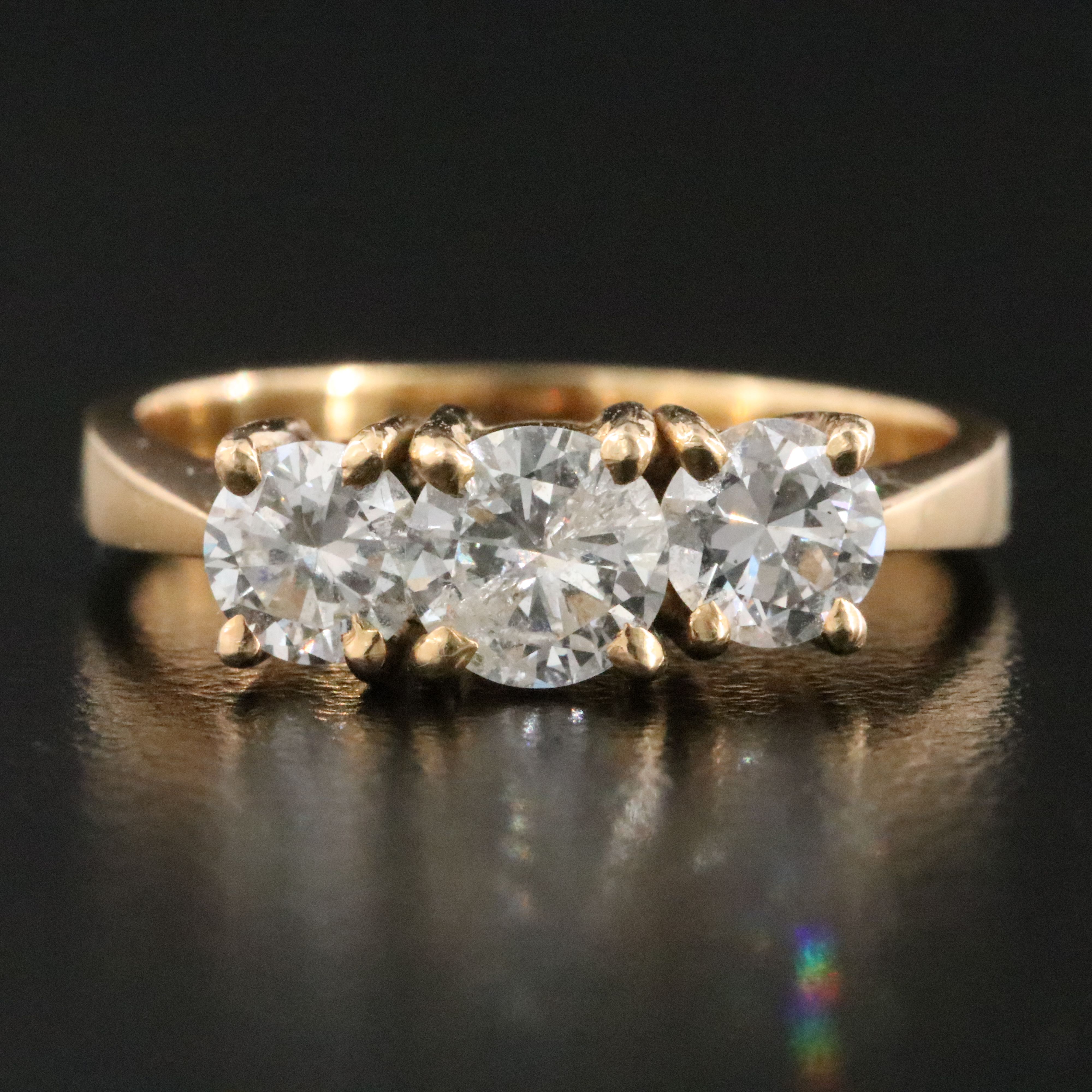 18K 1.17 CTW Diamond Three Stone Ring