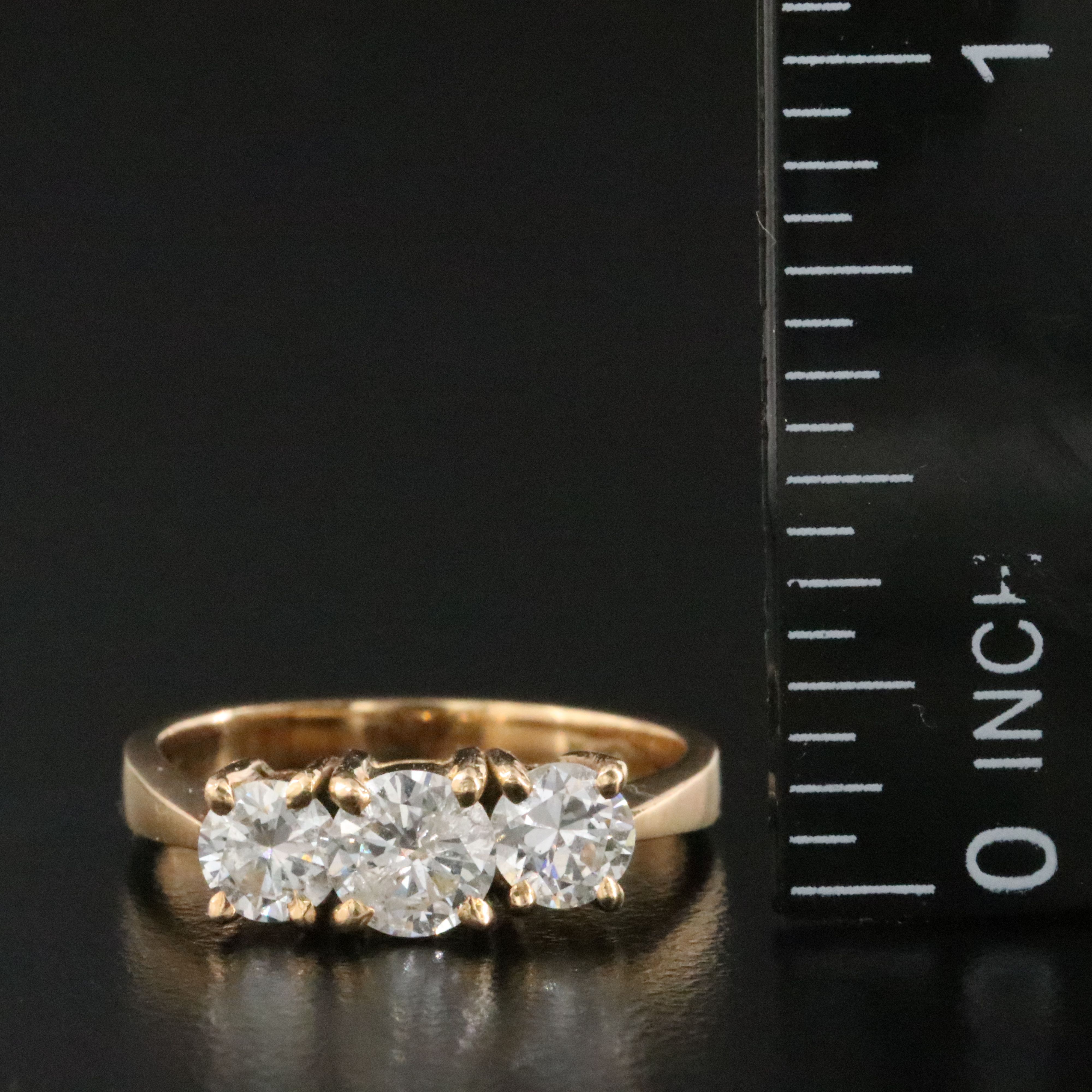 18K 1.17 CTW Diamond Three Stone Ring