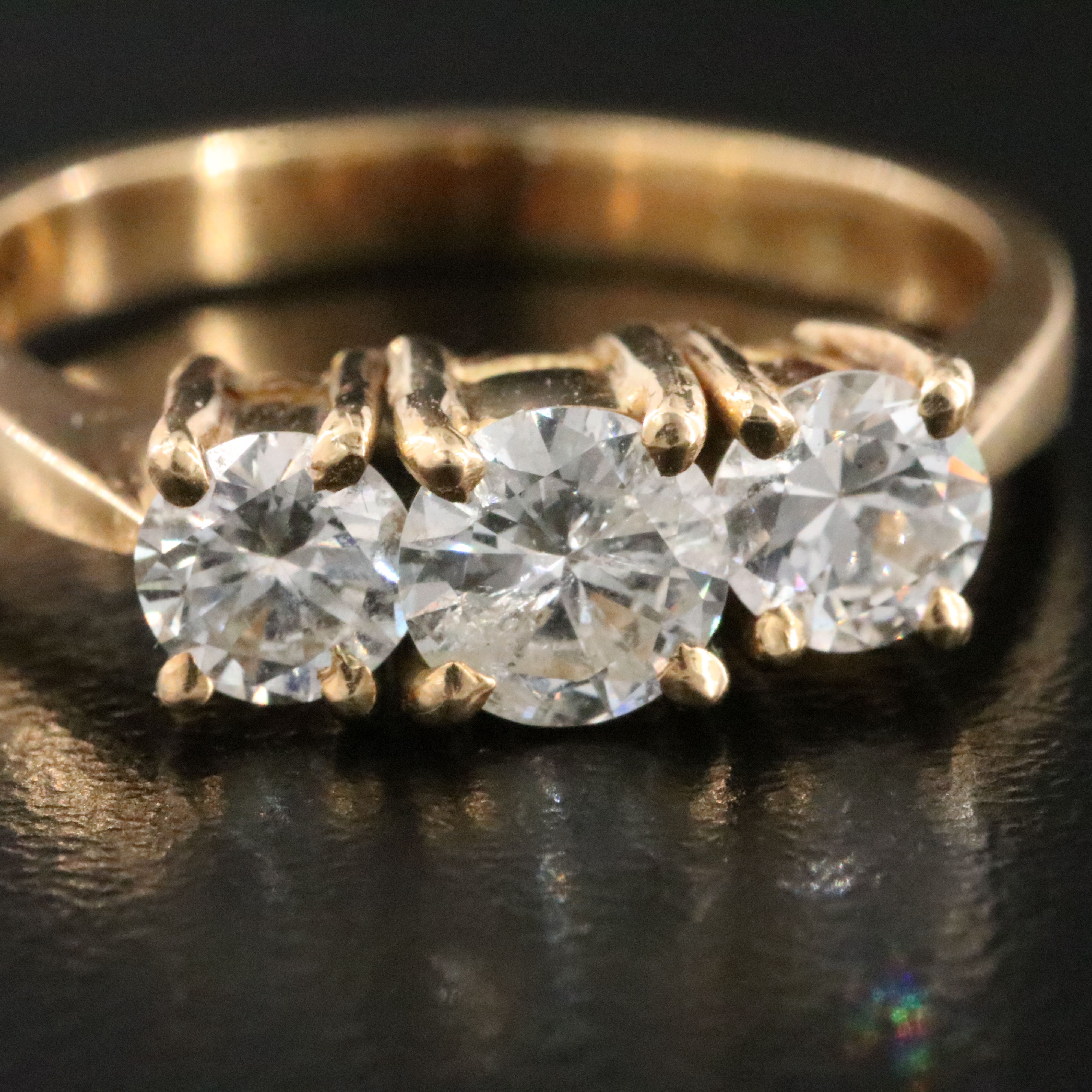 18K 1.17 CTW Diamond Three Stone Ring