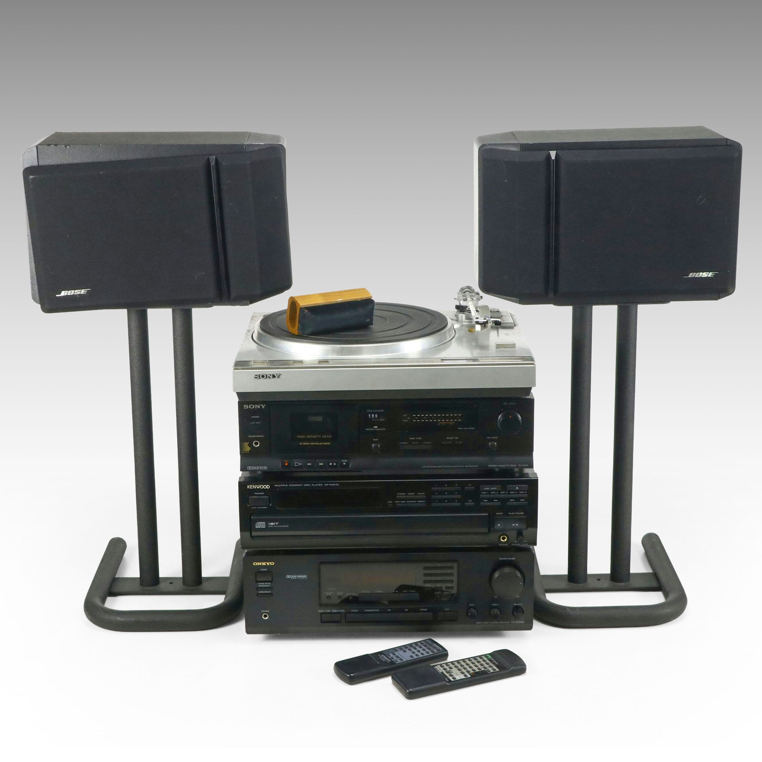 Sony PS-X45 Stereo Turntable, Kenwood Compact Disc Player, and More Audio