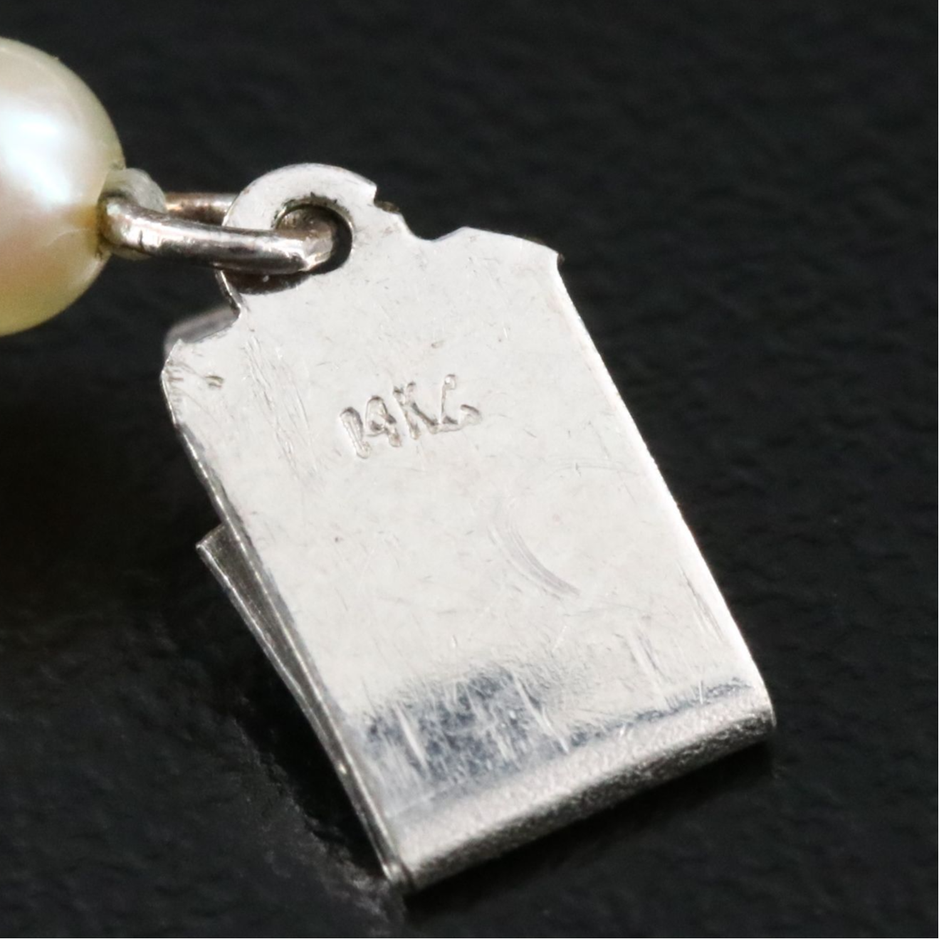 Graduated Matinee Pearl Necklace with a 14K Diamond Accented Clasp